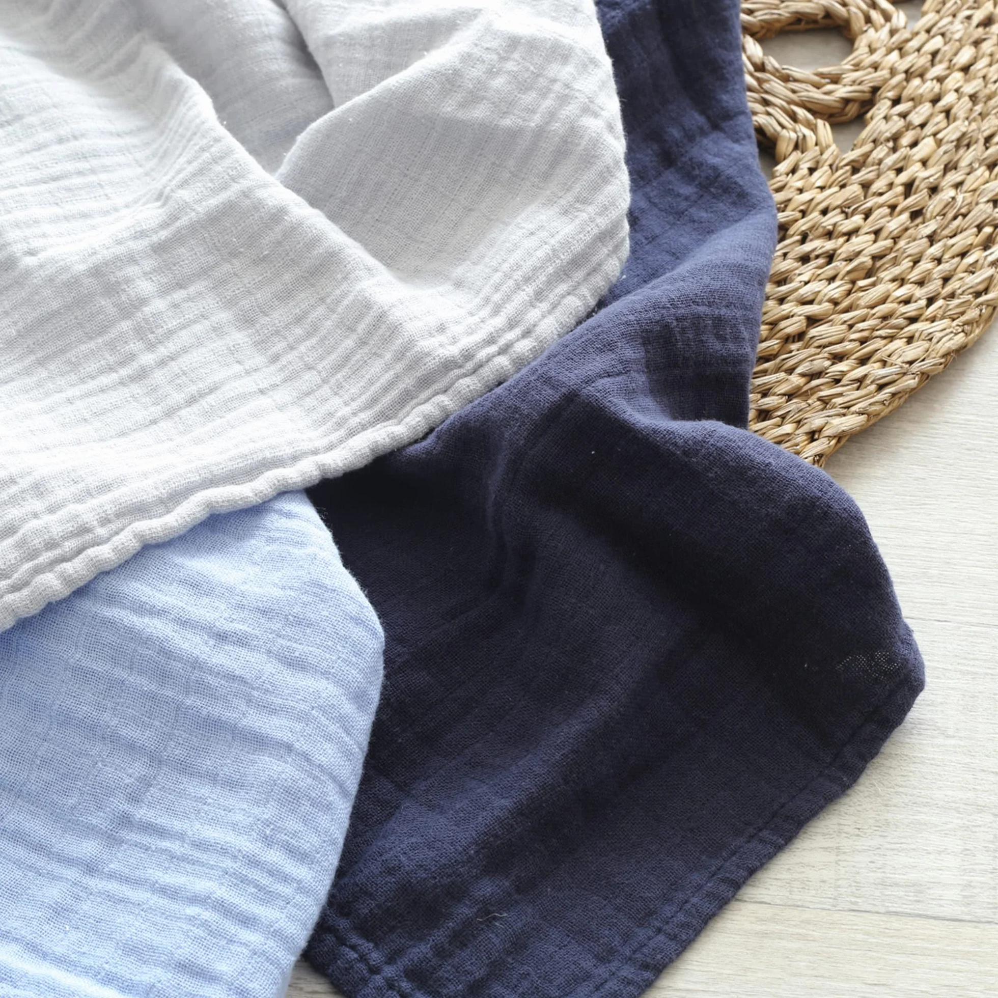 Mussole per neonato 70x70 cm cotone OKEO-TEX Azzurro