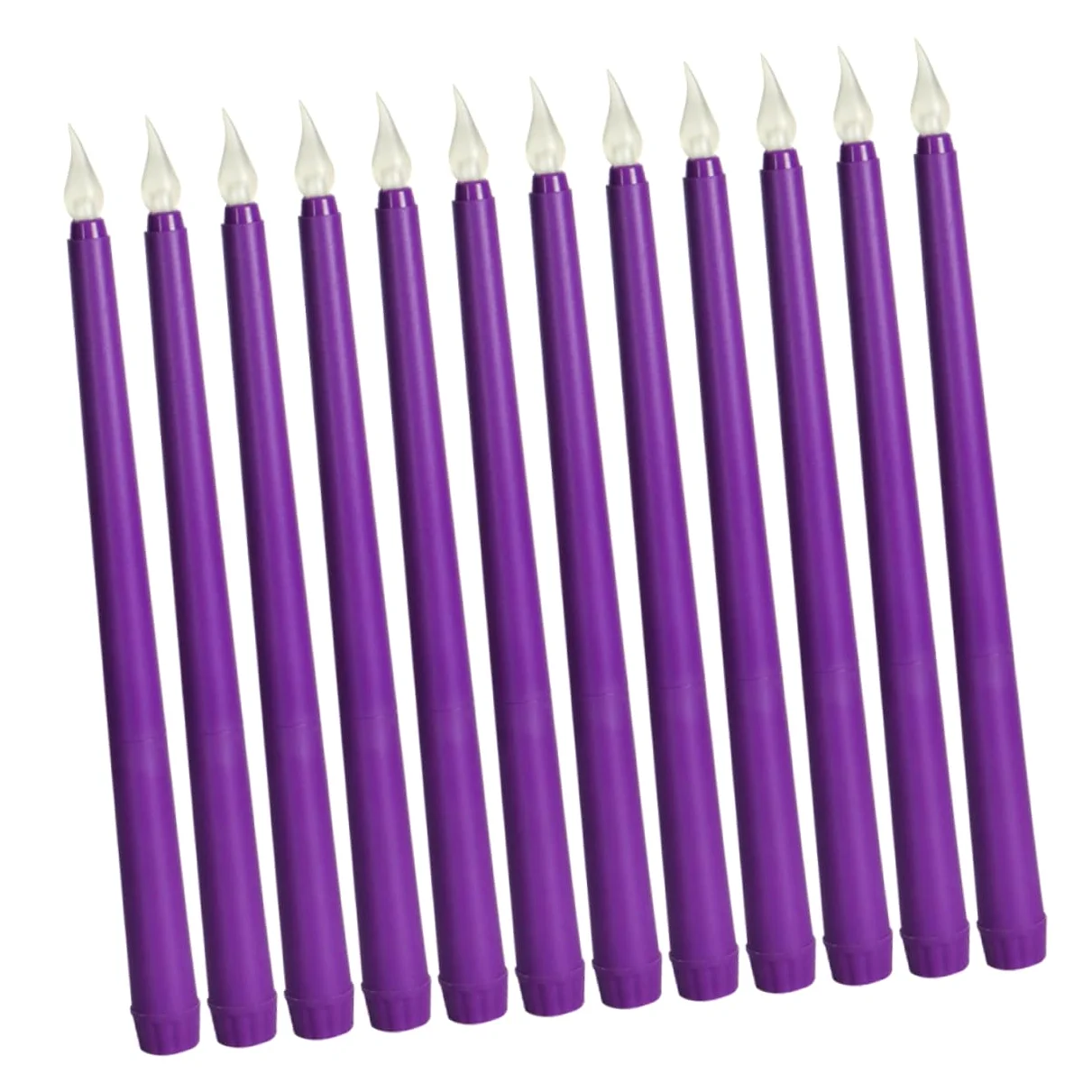 Ipetboom 12 Pezzi Candele LED senza Fiamma Viola, Facili da Usare e Installare, Candele Artificiali in Pp Batteria, Perfette per Matrimoni e Proposte Eleganti