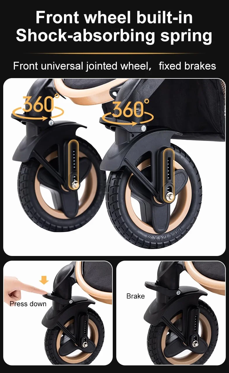 YAZOCO Passeggino Trio 3 in 1 Carrozzina Multifunzionale Pieghevole Set Neonato Grigio