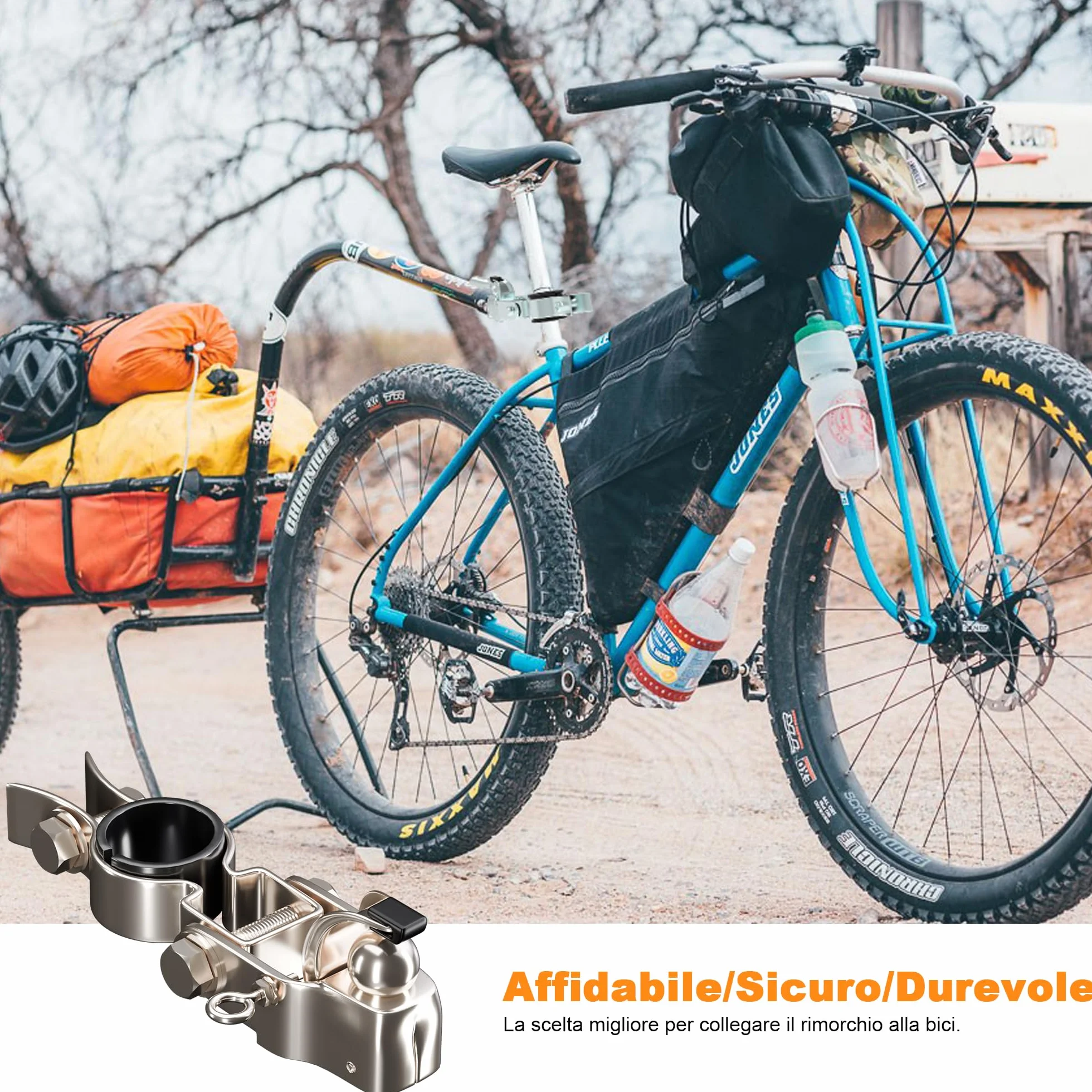 Gancio per Rimorchio Bici, Attacco Rimorchio Bicicletta, Sistema di Traino Compatibile Reggisella