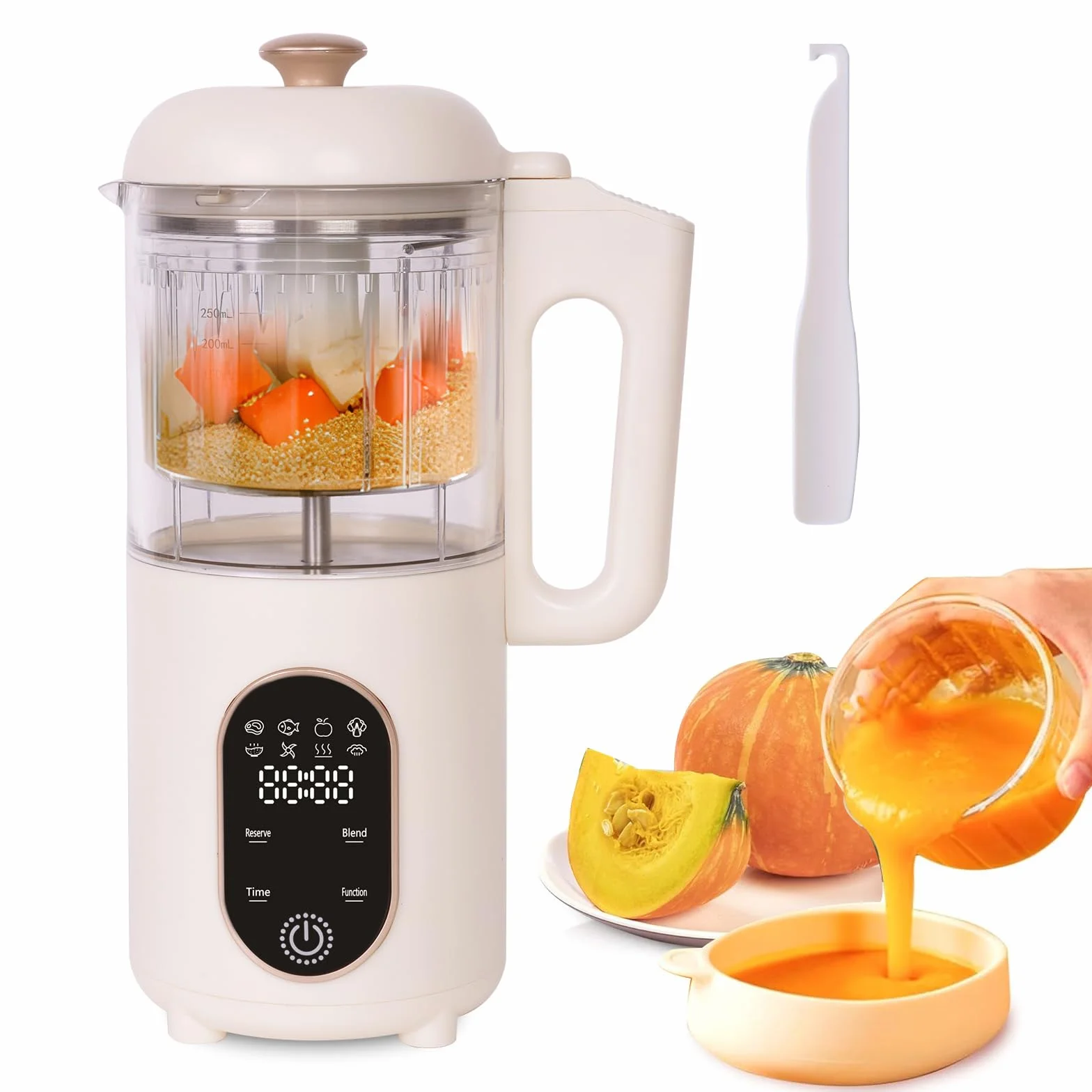 Cuocipappa 4 in 1 Robot Cucina Multifunzione per Bébé, Vapore Mixer Sterilizzato Riscalda, Baby Food Maker