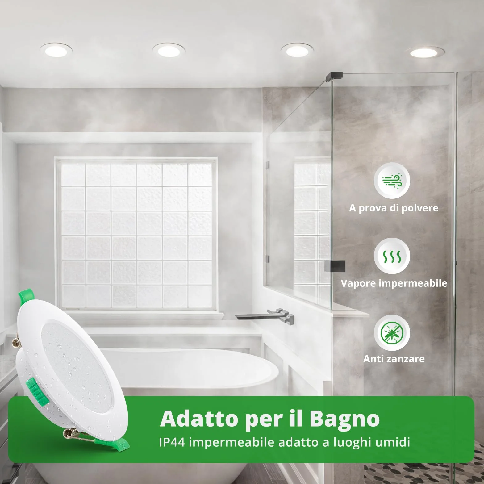 HOMEOW Faretti Led da Incasso per Cartongesso 7W, Diametro Foro 75-90mm, 24mm Ultrasottili, IP44 Faretti Led Soffitto, Regolabile Caldo 2700K, Neutro 4000K e Freddo 6000K, Non Dimmerabile, Set di 20