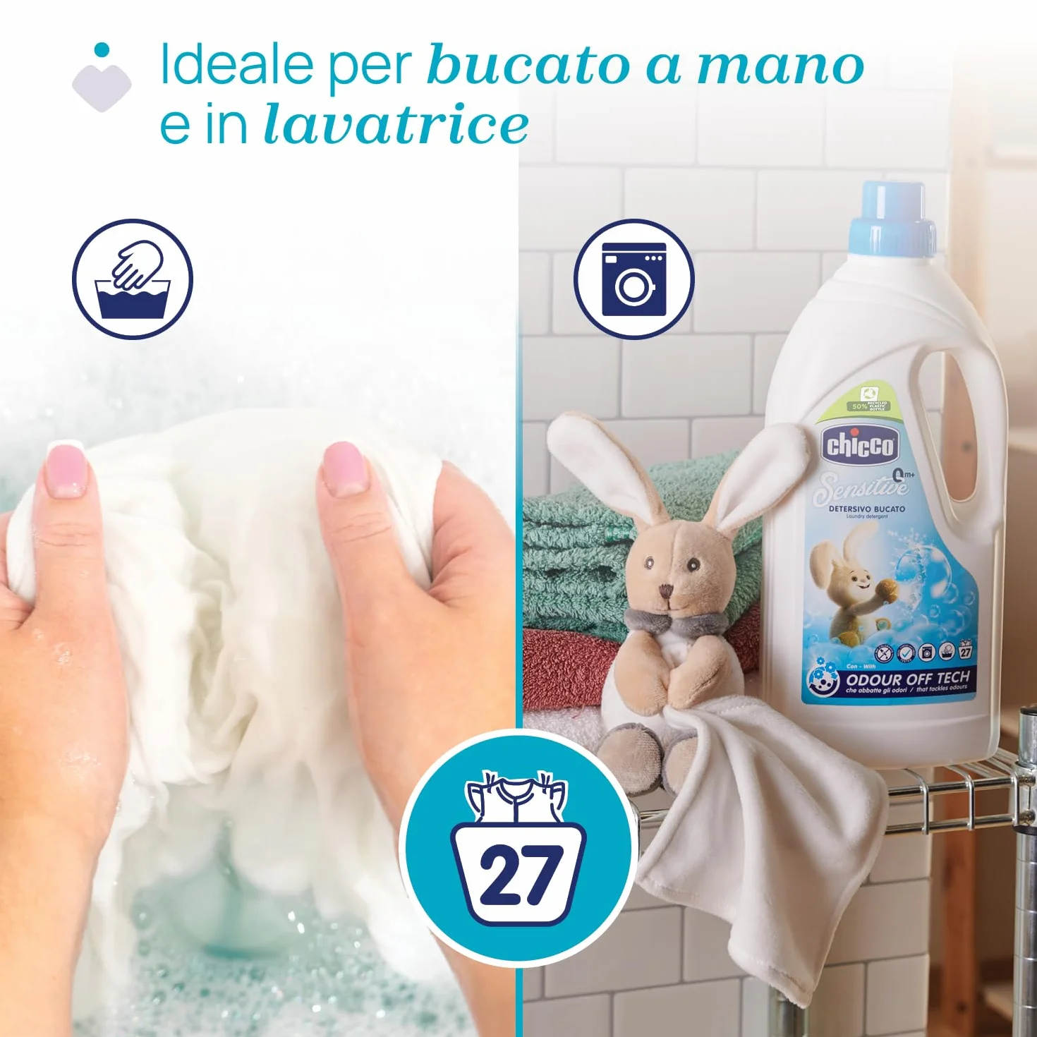 Chicco Sensitive Detersivo Bucato Ipoallergenico 1.5 litri Confezione da 3 flaconi