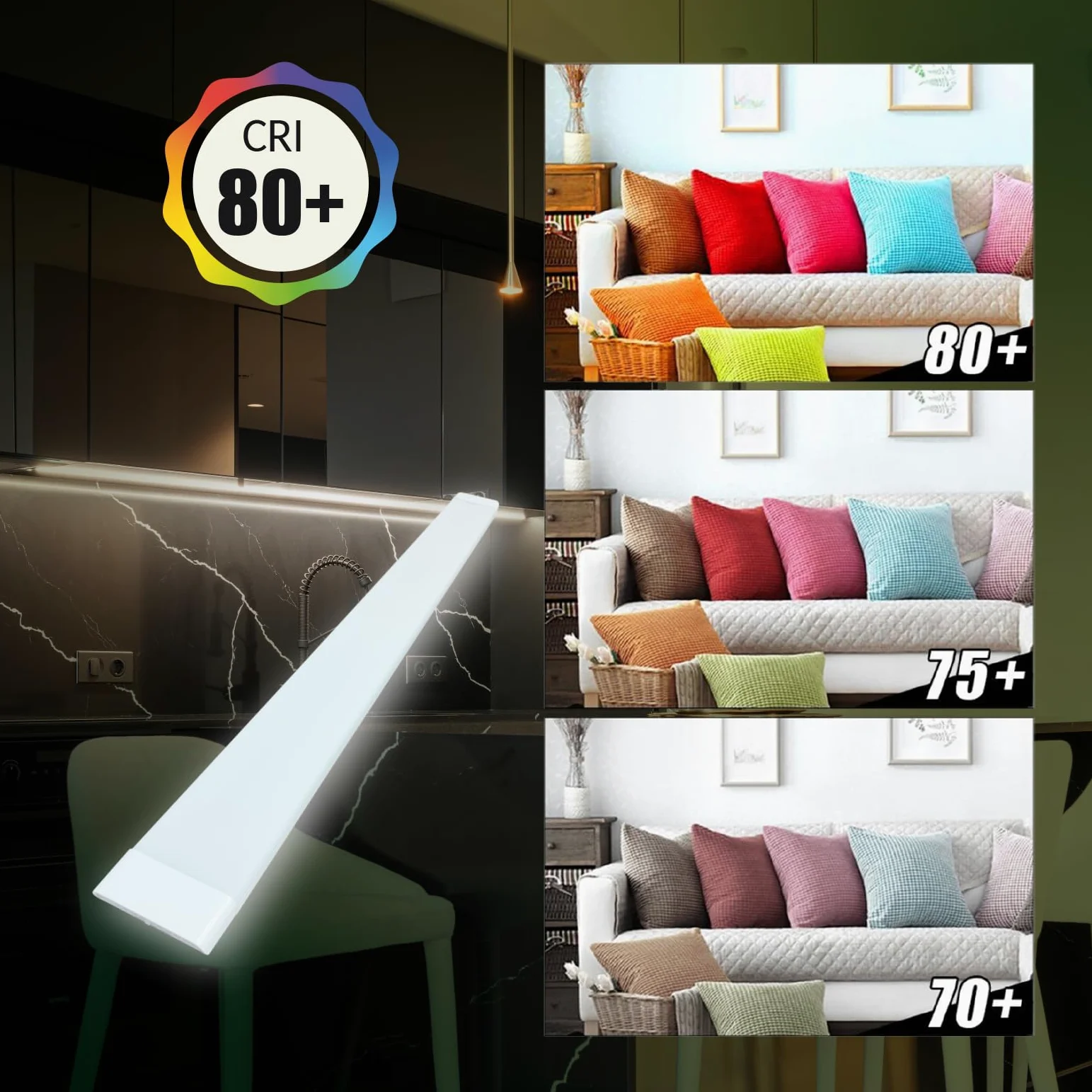 LED ATOMANT Plafoniera LED Lineare 120cm 90W CCT 3000-6500K 8500lm | Con selettore di colore CCT