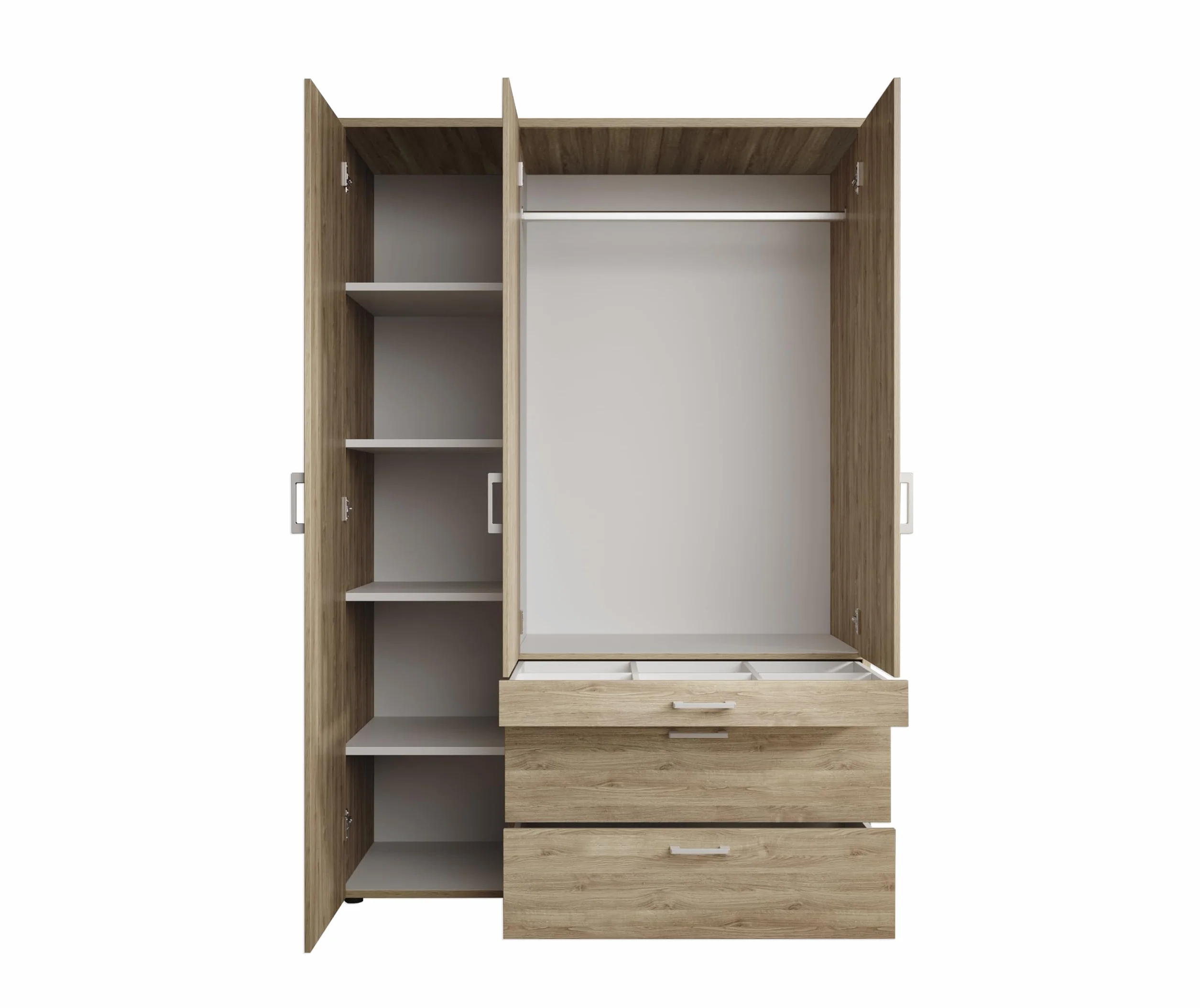 Armadio a 3 ante battenti con specchio 135x195x56 cm AVANTI TRENDSTORE