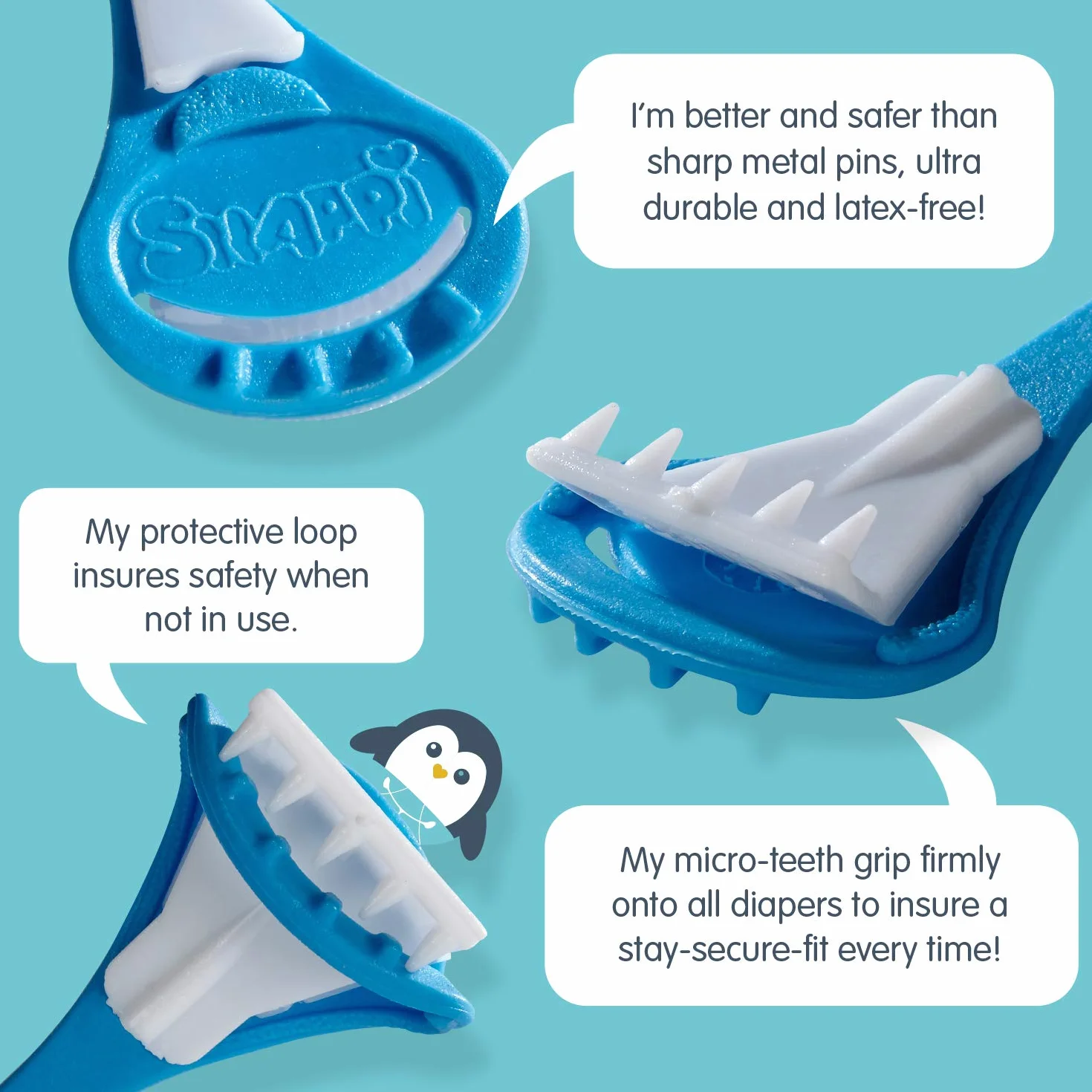 Snappi Pannolino Mollette Set 5 Pezzi Sostituzione Puntine Pannolini