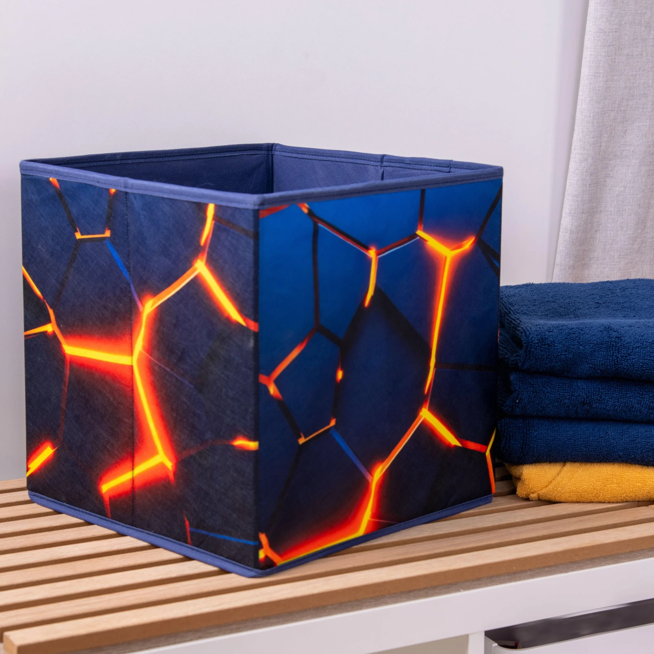 Herding Young Collection Scatola portaoggetti effetto lava 3D 30x30x30 cm pieghevole multicolore