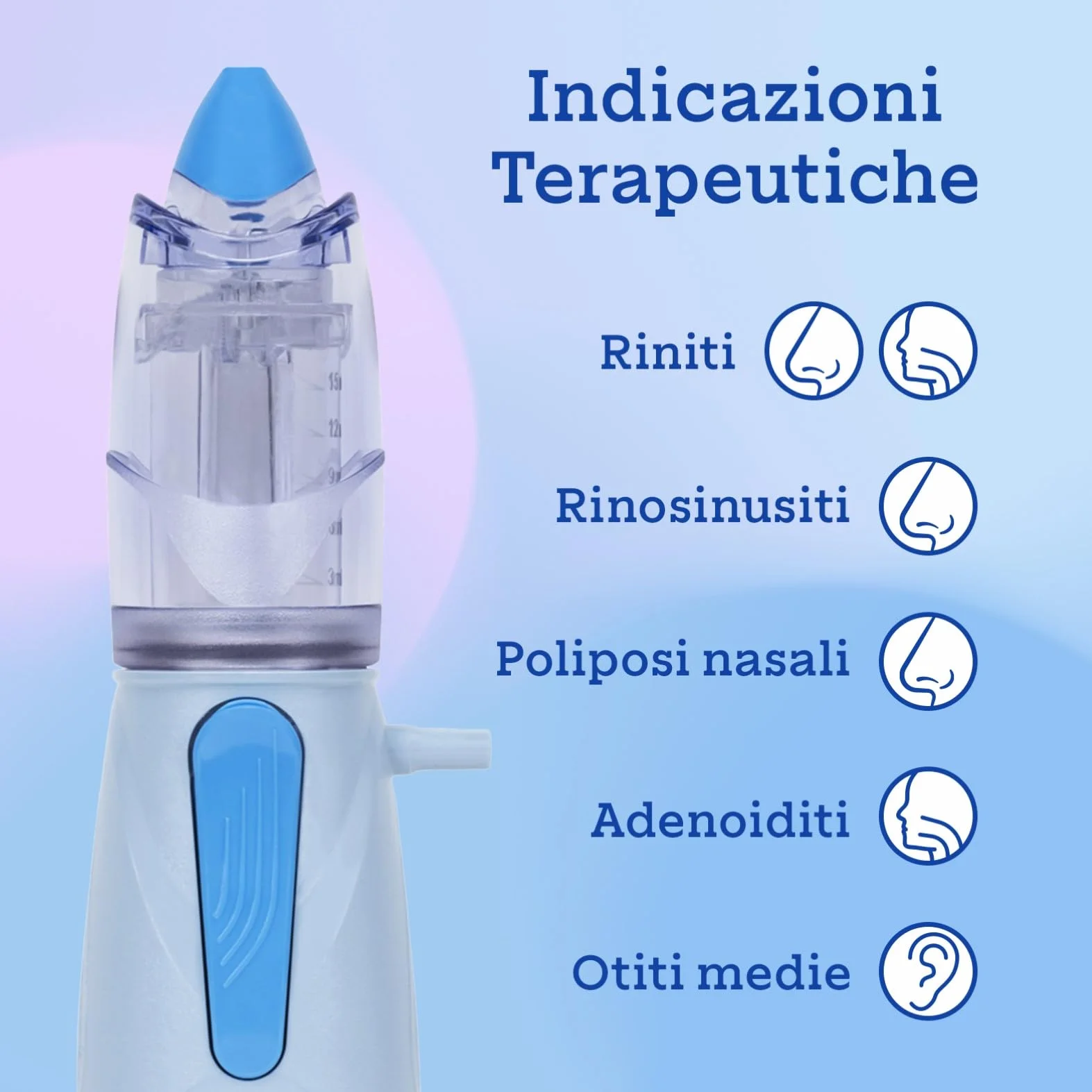 Air Liquide Healthcare RINOWASH Doccia Nasale Micronizzata Terapia Aerosolica Vie Aeree Superiori Adulti Bambini