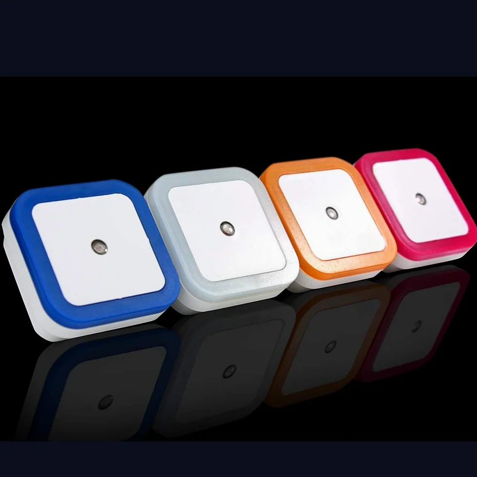 4 Pcs/Colors Mini Led 0.5w Night Light Control Auto Sensor Baby Bedroom Lamp Square Led Night Light for Baby Illusion Lamp