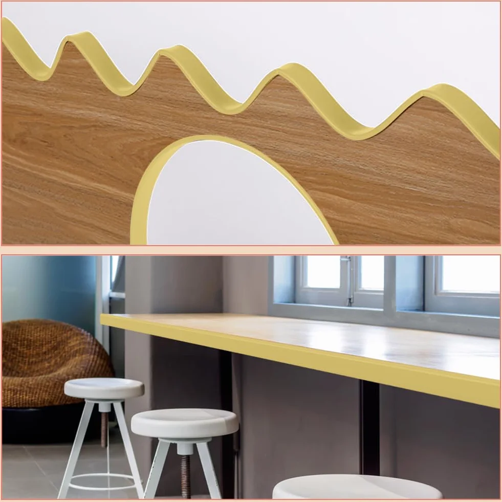 flintronic Bordatura Autoadesiva per Mobili Forma di U, 3m×18mm Nastro Perimetrale Flessibile, Protezione Bordo Desktop Fai-da-te