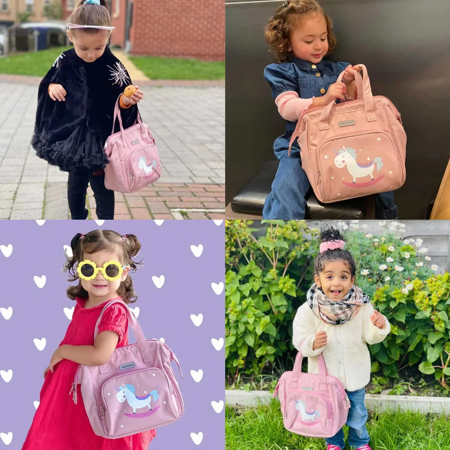 Bebamour Unicorno Baby Doll Borsa Fasciatoio Bambola Cambiare Pad Accessori Bambino Moda Balloon Pattern