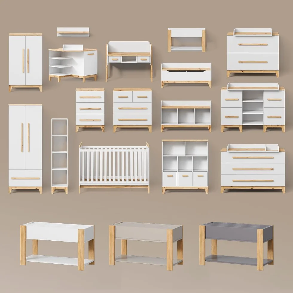 Livinity Guardaroba per bambini Mailo 70 x 186.8 cm con sedile a panchina