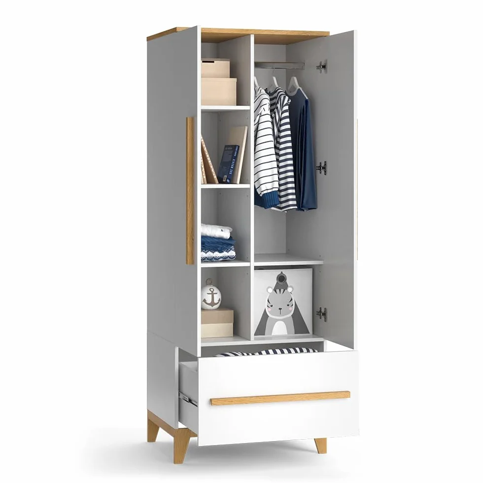 VitaliSpa Guardaroba bambini Malia Bianco 70x186.8 cm