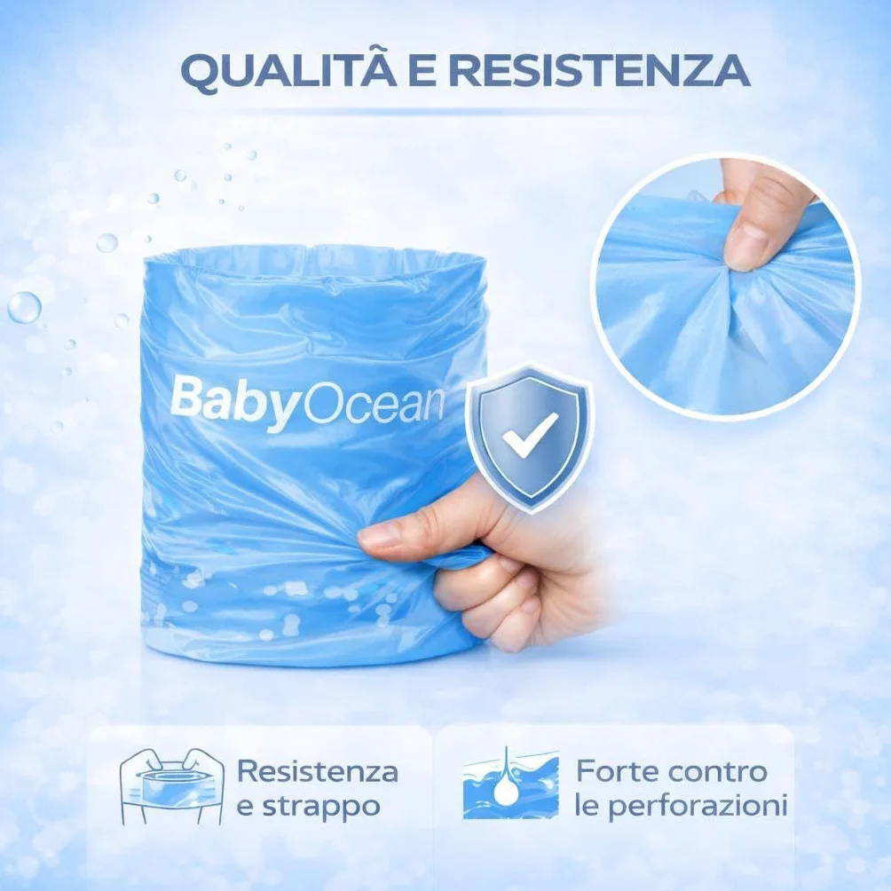 Sacchetti Profumati BabyOcean Ricarica Compatibile Angelcare Foppapedretti Litter Locker II, Multi-strato Anti Odore, 8 Pezzi