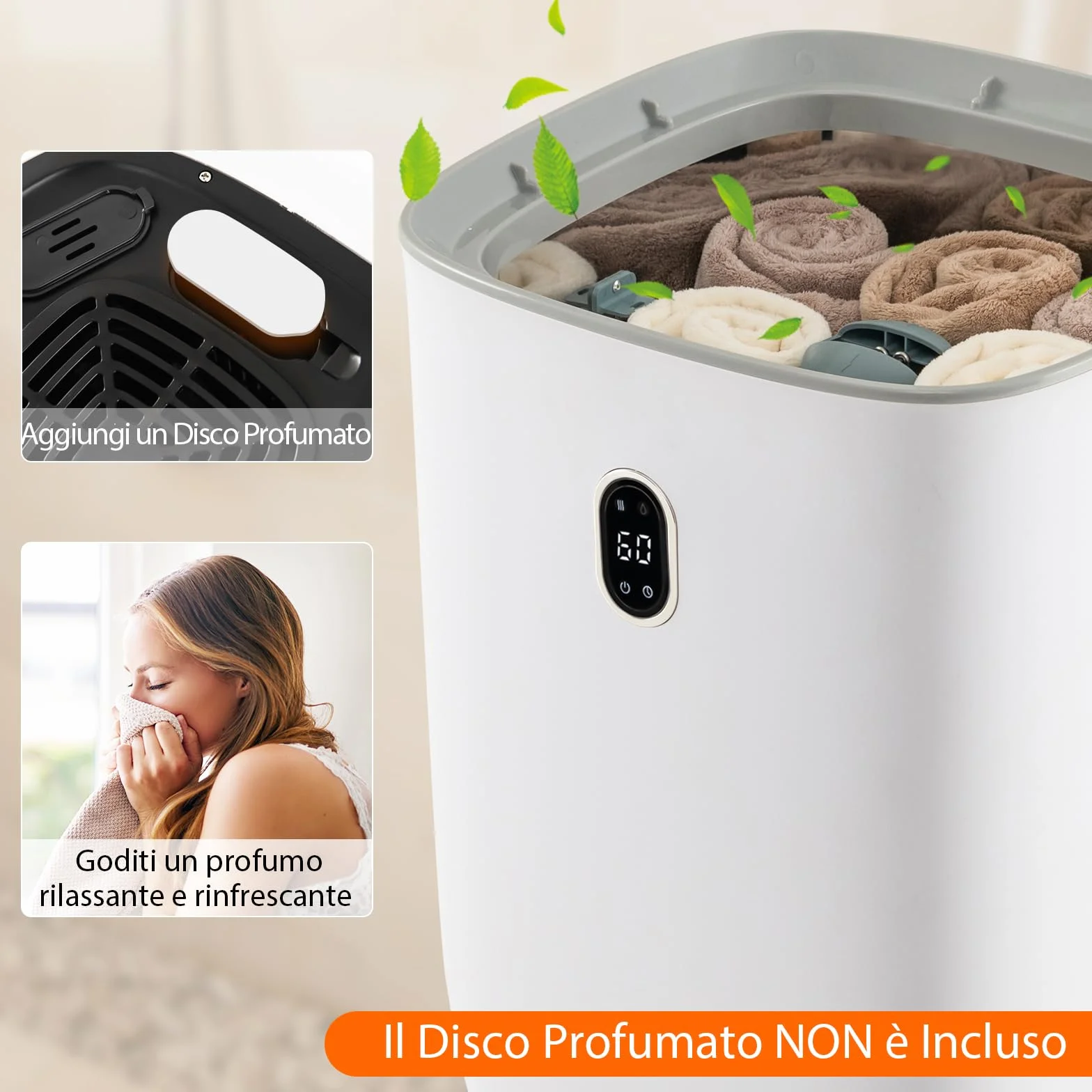 RELAX4LIFE Scaldasalviette 35L Acciaio Inox Caldo Asciutto Spegnimento Automatico