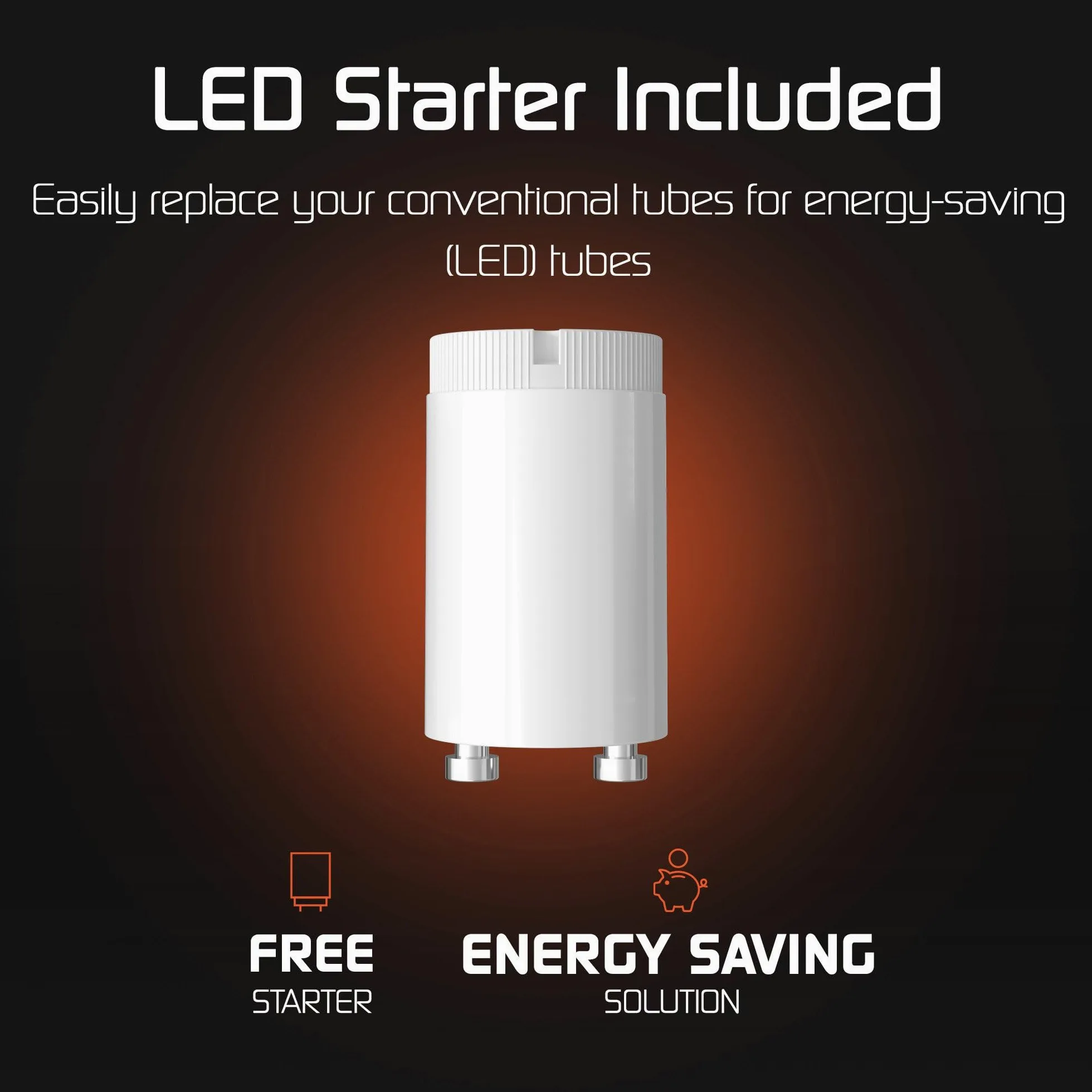 Ledvion - 10X Tubo LED TL 120CM Incl. Starter LED, 18W, 4000K, 100lm/W, 30.000 ore di durata