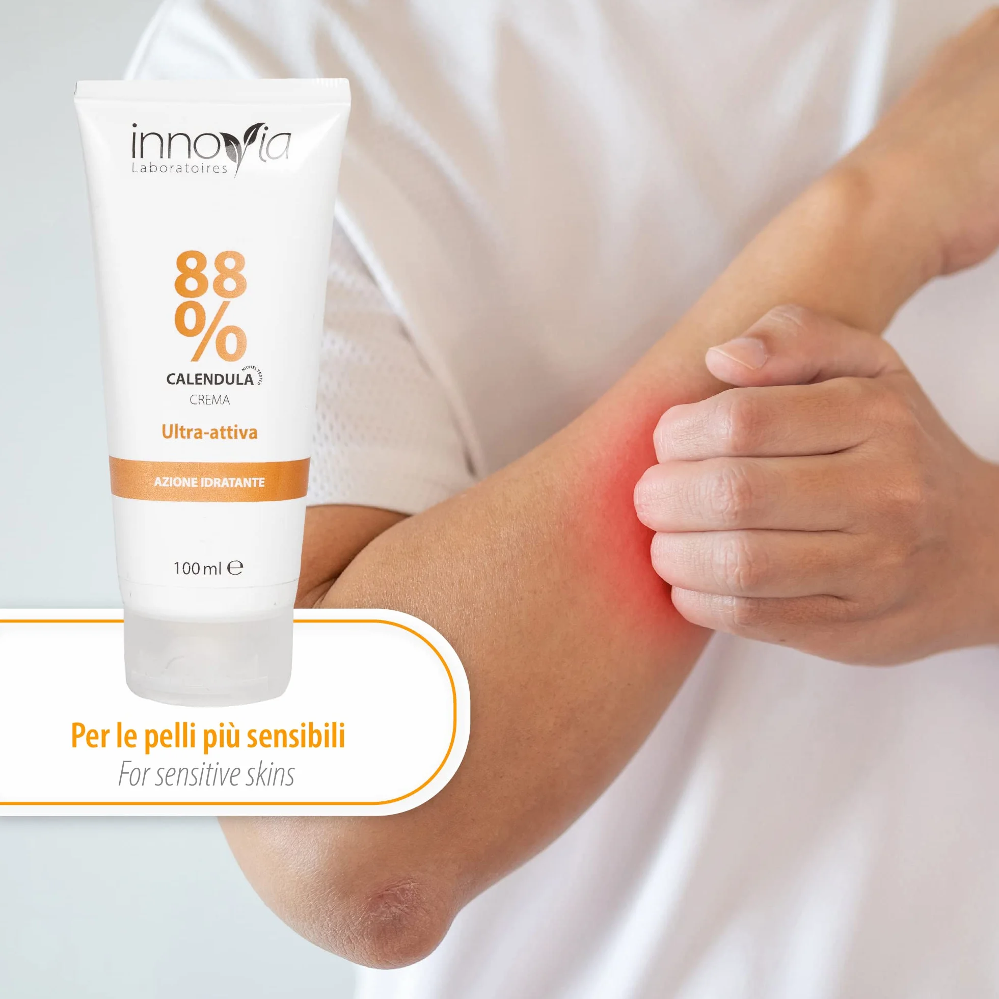 Crema alla Calendula 88% 100ml Lenitiva Emolliente per Ustioni Scottature Irritazioni Pelli Sensibili Made in Italy