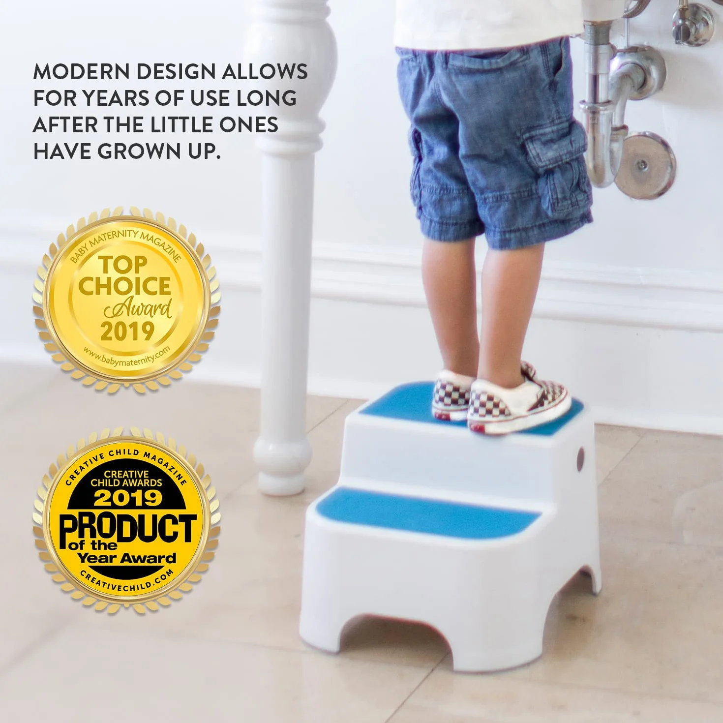 Prince Lionheart Uppy2 Sgabello a Due Passi per Bambini Antiscivolo Blu