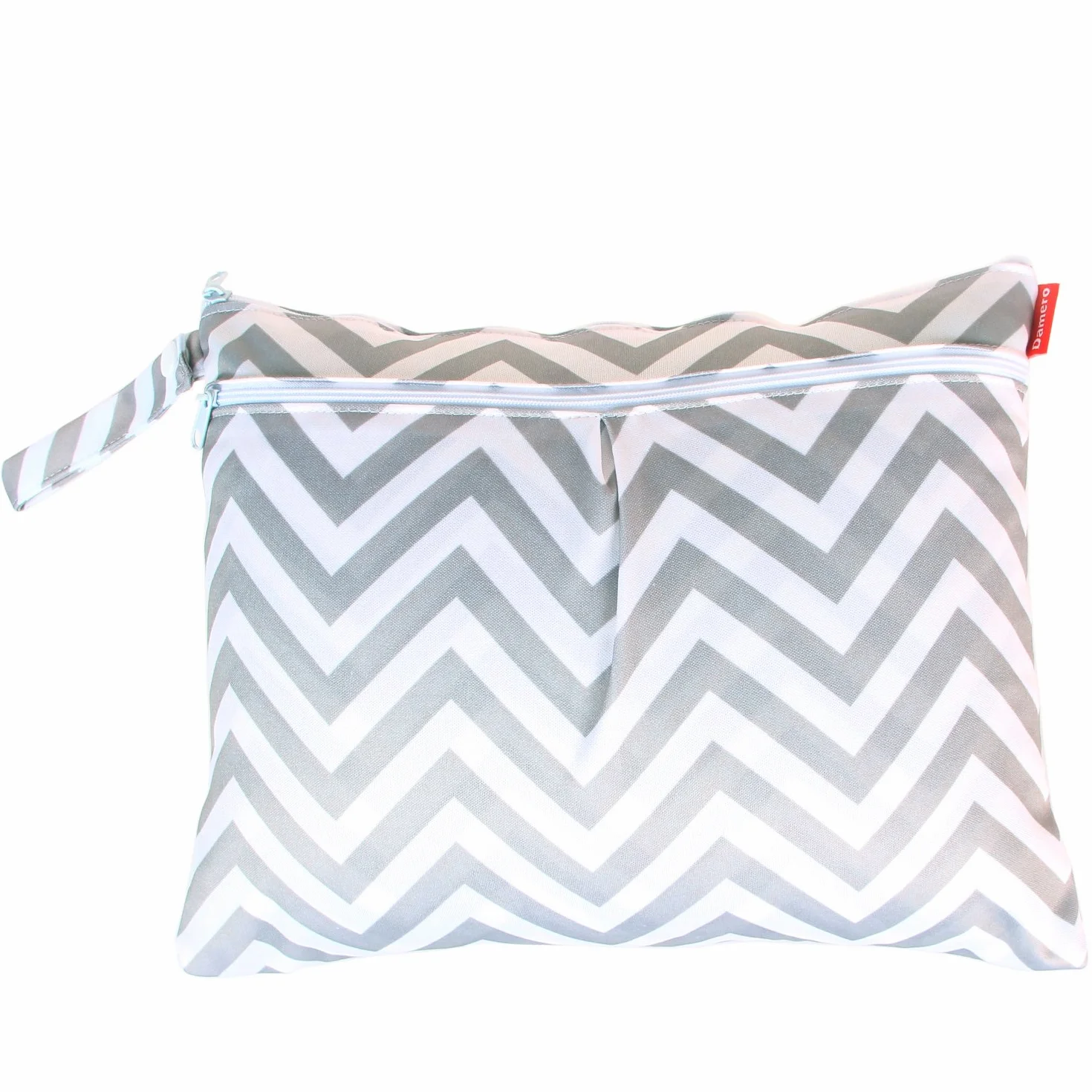 Damero 3pcs Dry Bag Wet Bag per Pannolini Stoffa Daycare Organizzatore Grigio Chevron