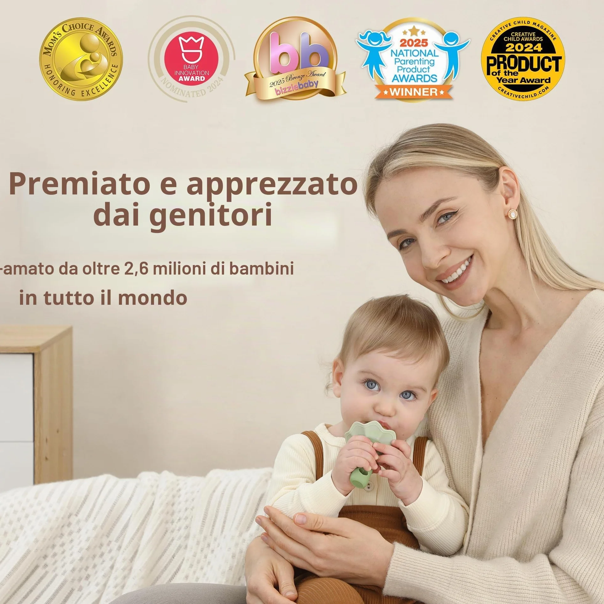 Moonkie succhietto per bambini con vassoio per congelatore, silicone senza BPA, 1 pezzo