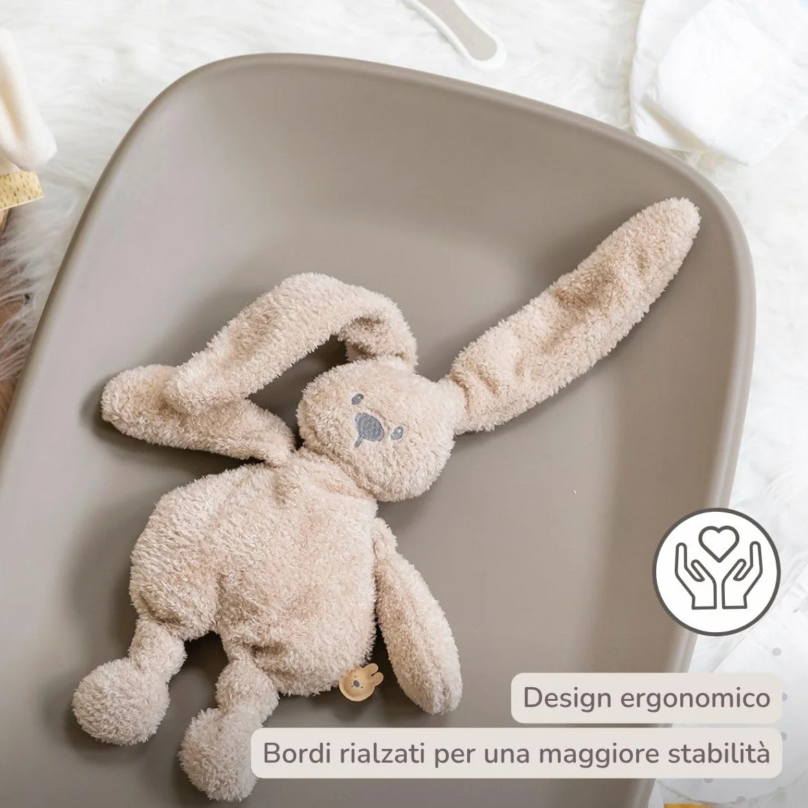 Nattou Cambiador de suave espuma de PU, lavable, 50 x 70 cm, Softy, Taupe