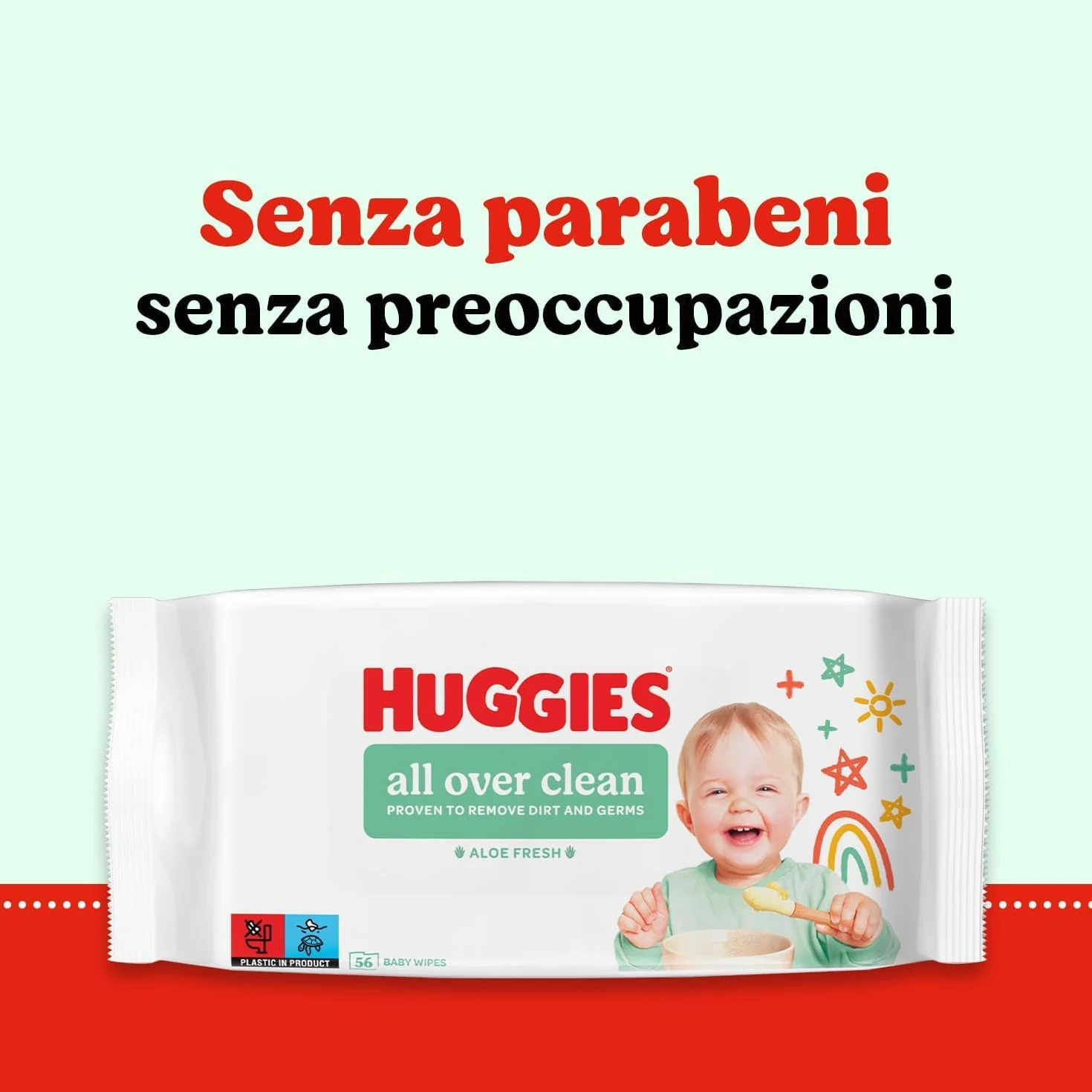 Huggies Everyday Salviette neonato 560 Salviette umidificate 99% acqua pura 65% fibre assorbenti naturali