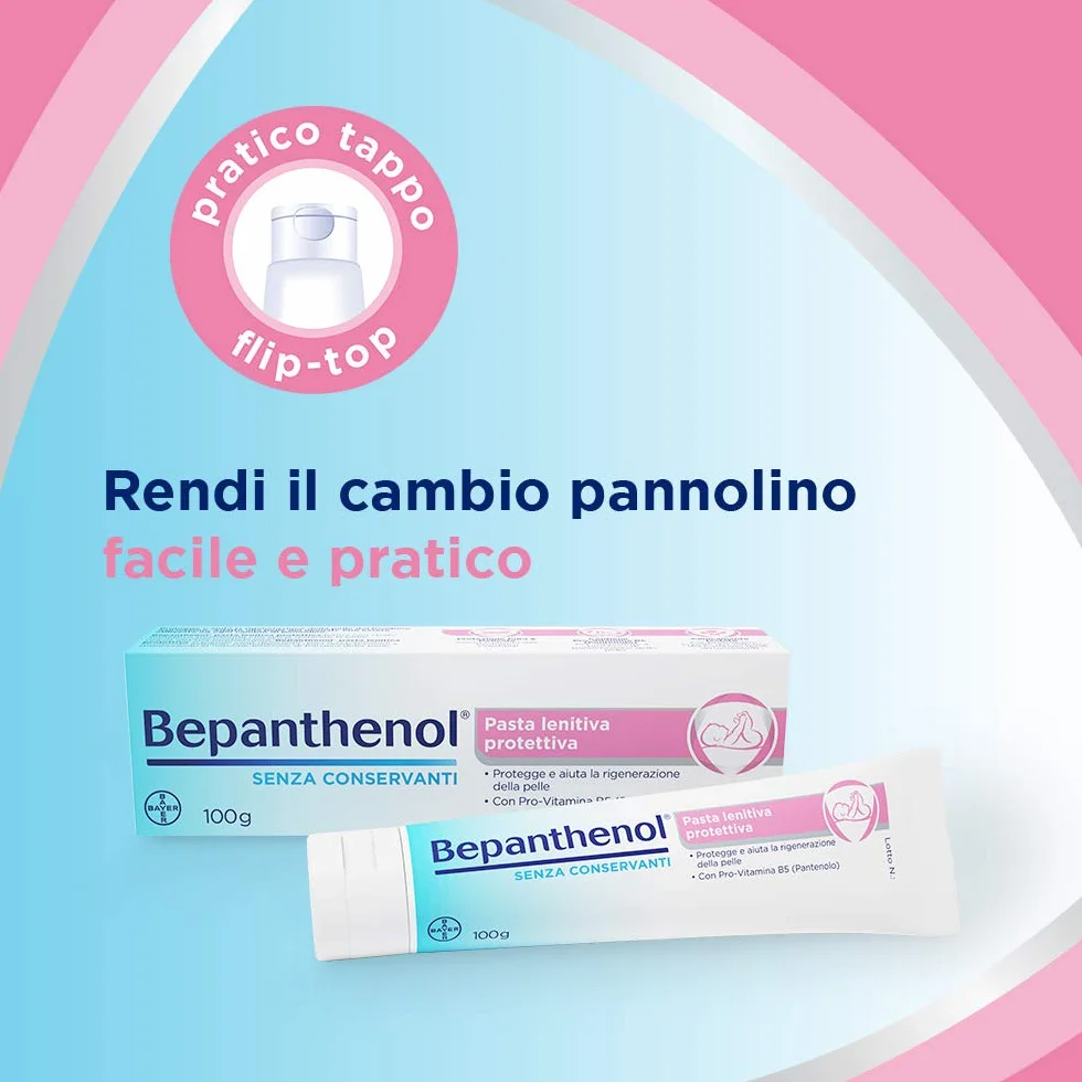 Bepanthenol Pasta Lenitiva Neonato Protettiva Cambio Pannolino con Pantenolo 100 g