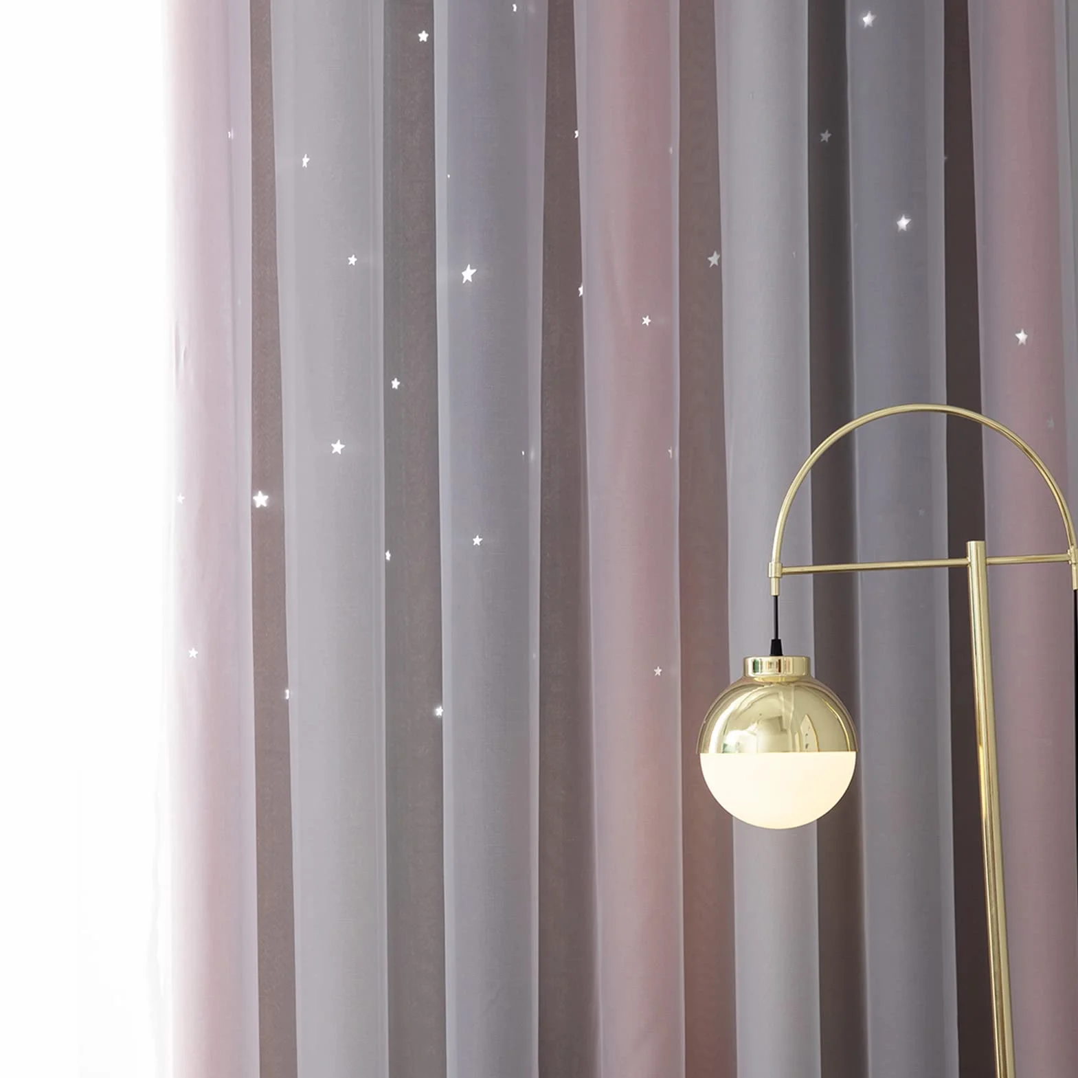 Oscurante a strati con motivo stella gradiente per finestra isolamento camera da letto