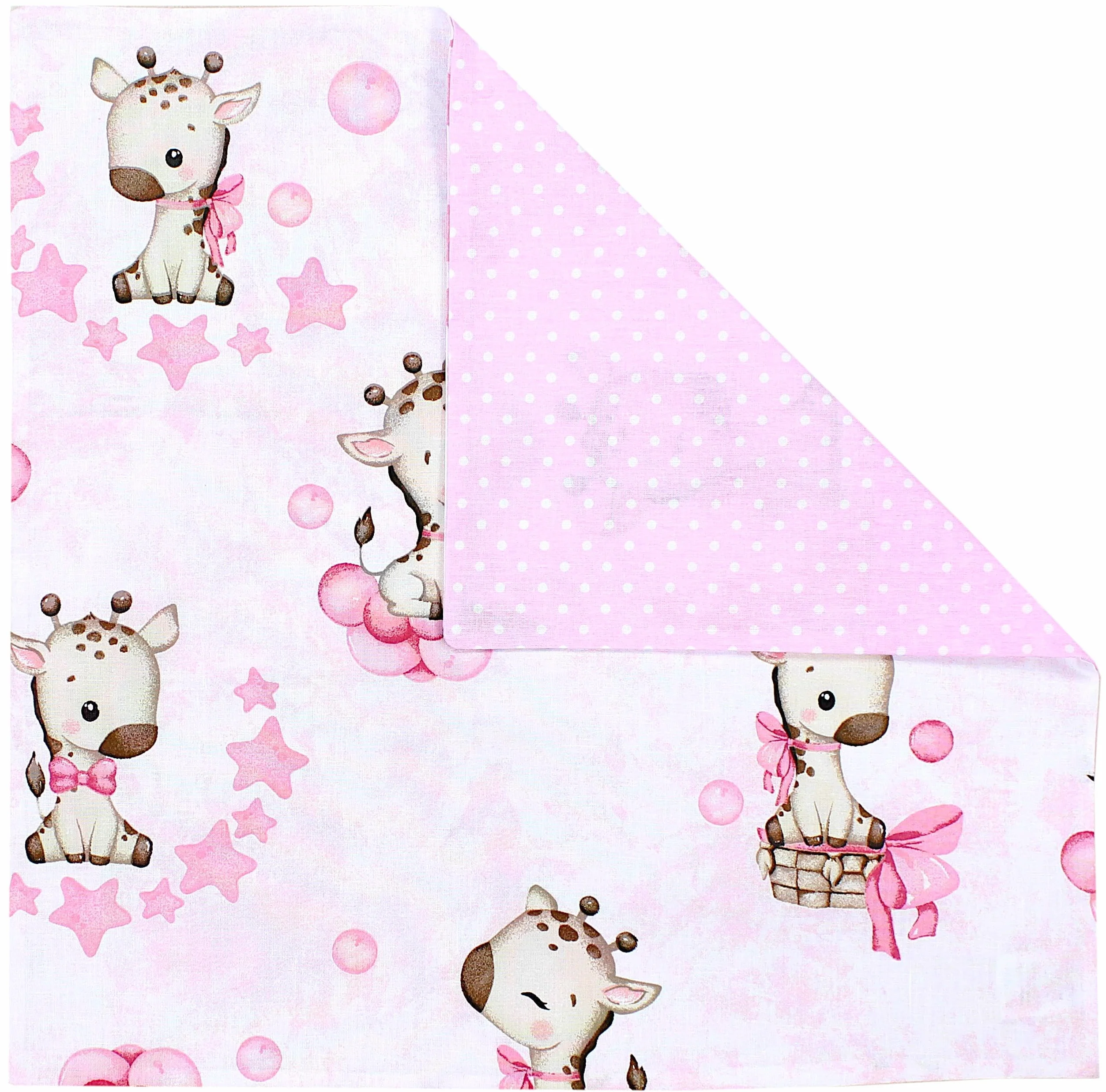 TupTam Federa per Cuscino per Bambini Set di 2 80x80 cm Giraffa puntini rosa