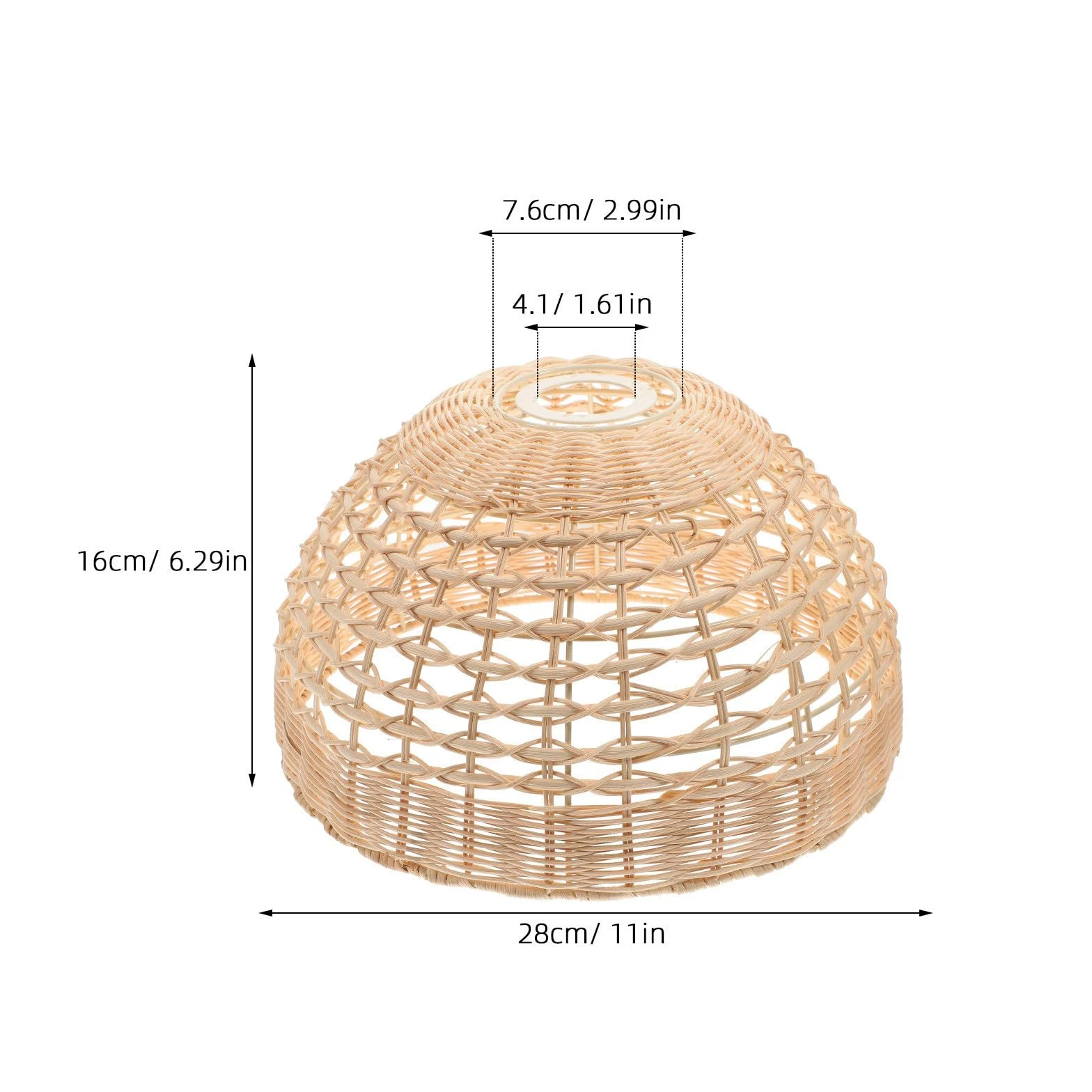 Paralume Vintage in Rattan Intrecciato che Ammorbidisce la Luce Copertura Leggera per Lampadario Moderno per Soggiorno e Camera da Letto