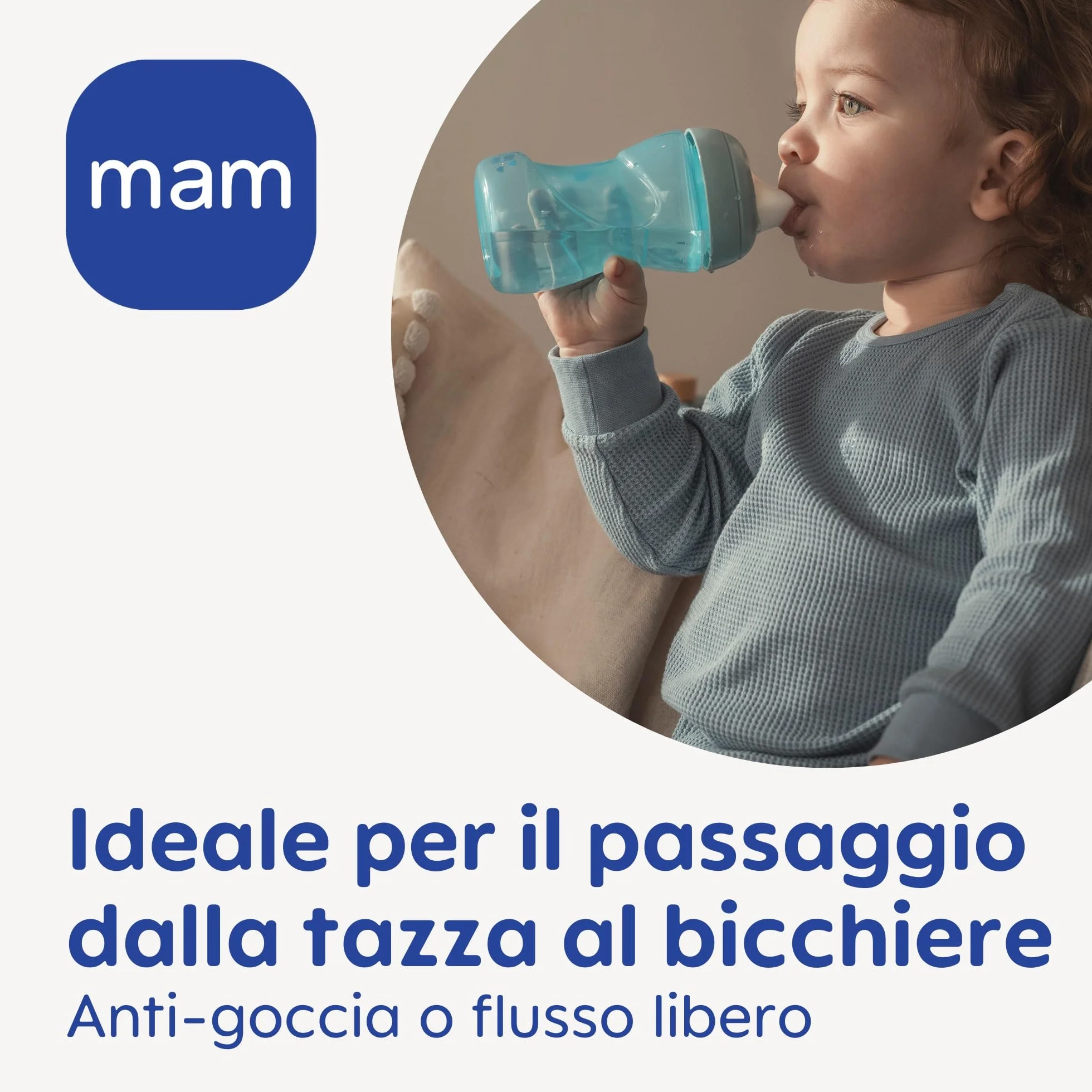 MAM Fun to Drink Cup Tazza bambini 270 ml Biberon neonati 8+ mesi beccuccio anti-goccia valvola flusso libero Borraccia manici antiscivolo Rosa