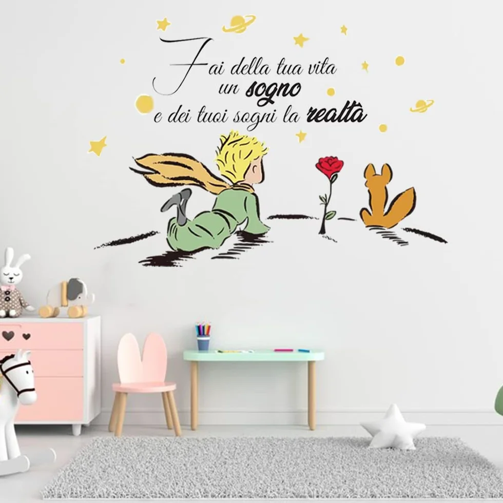 Adesivo Murale Piccolo Principe Fai della tua vita un sogno e dei tuoi sogni la realtà Adesivi Murali Da Parete Camera Da Letto Cucina Soggiorno