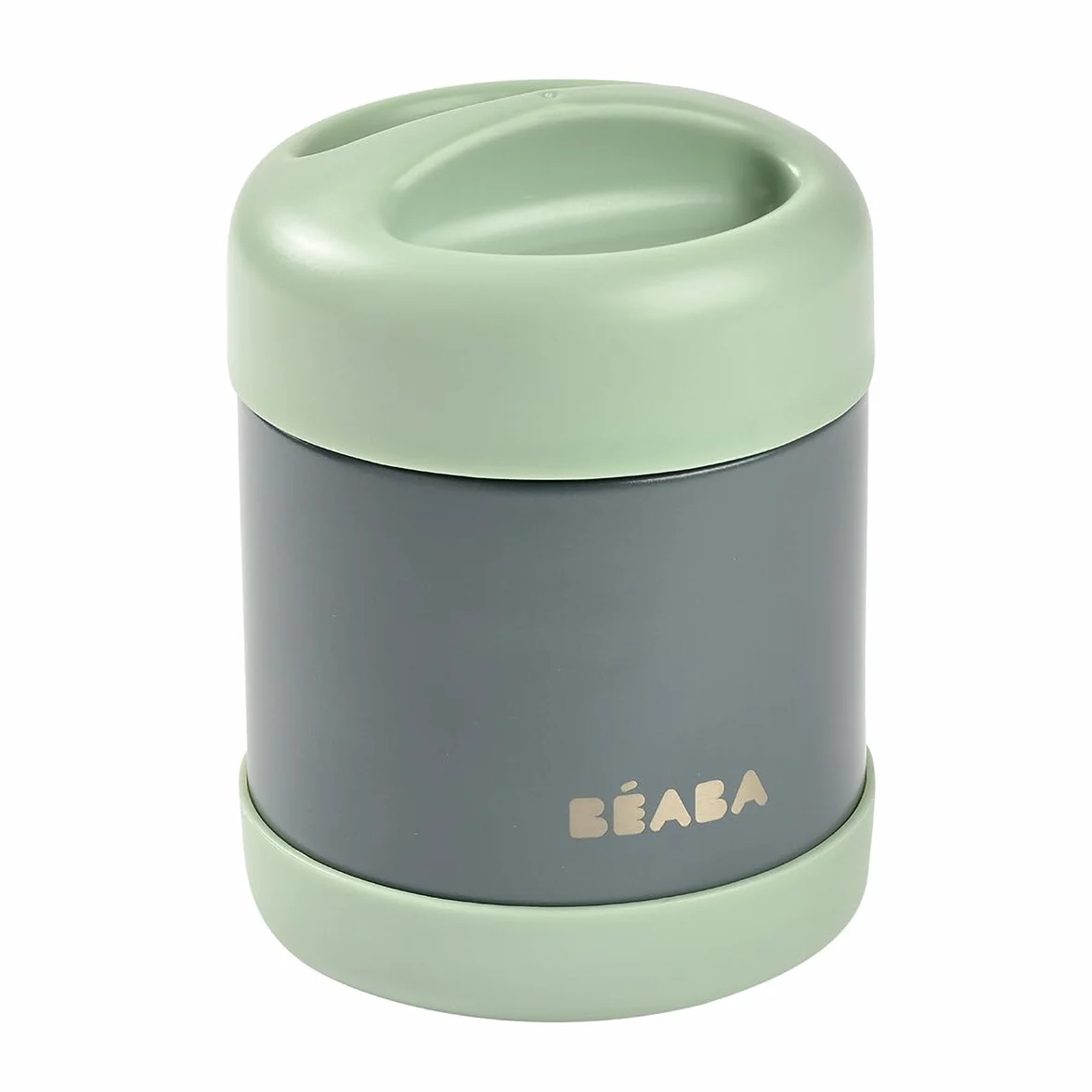 Béaba Vasetto Termico per Conservazione Alimenti 300 ml Inox Doppia Parete Ermetico Grigio minerale/verde salvia