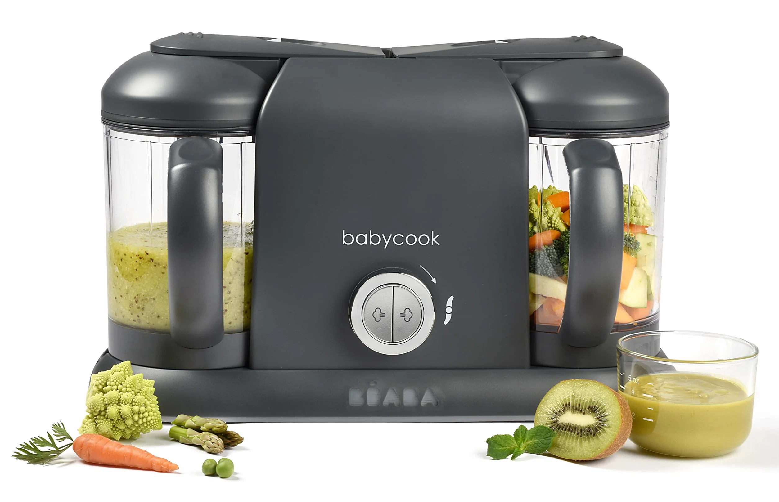 BÉABA Babycook Duo Robot per Pappe 4 in 1 Cottura a Vapore 2200 ml Dark grey