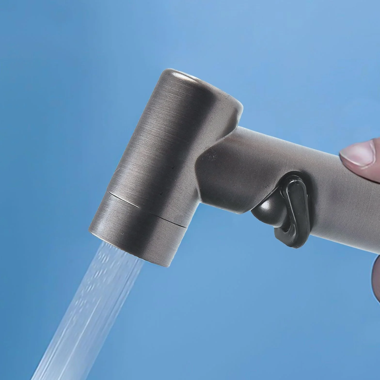 Spruzzatore portatile per bidet in ABS, soffione doccia con pressione regolabile, argento