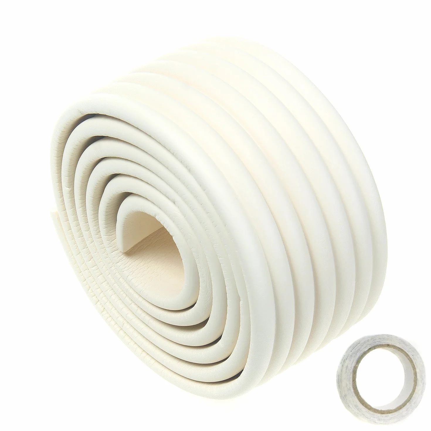 TUKA Universale Protezioni 200cm x 80mm Multiuso Schiuma Anti Collisione Extra Spesso Striscia Protezione Bordi Off White