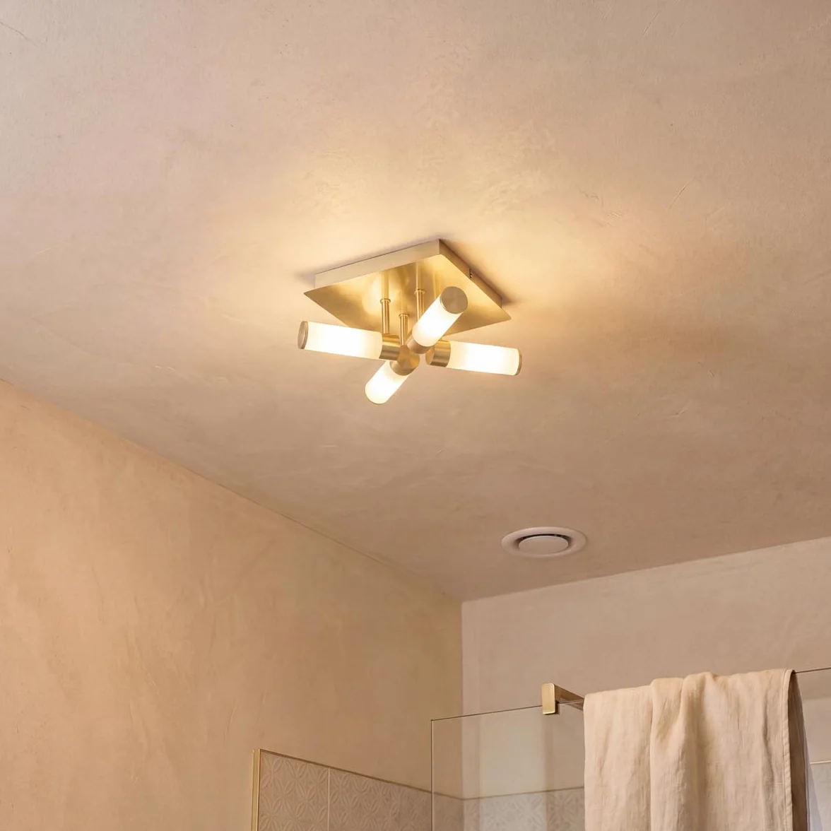 Qazqa bath - Lampada da soffitto Moderno - 4 luce - L 23 cm - Oro/Ottone - Moderno - Bagno