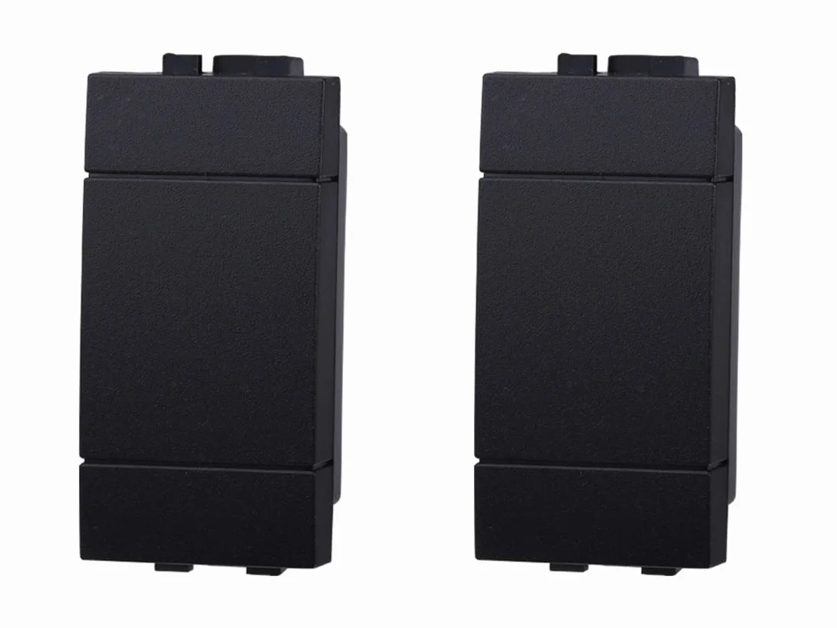 Copriforo Falso Polo Compatibile Con Bticino Living Light 10 Pezzi Nero