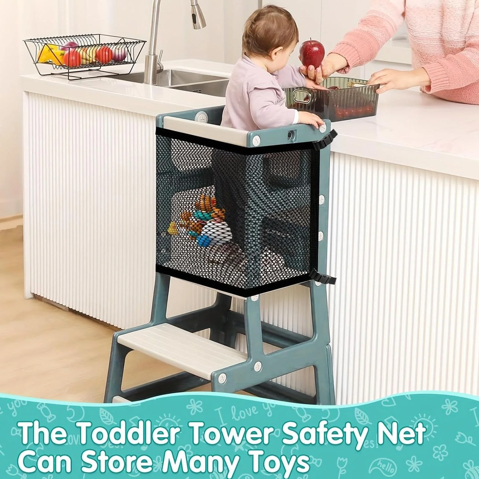 Rete di sicurezza Torre in poliestere protezione quadrilaterale per bambino