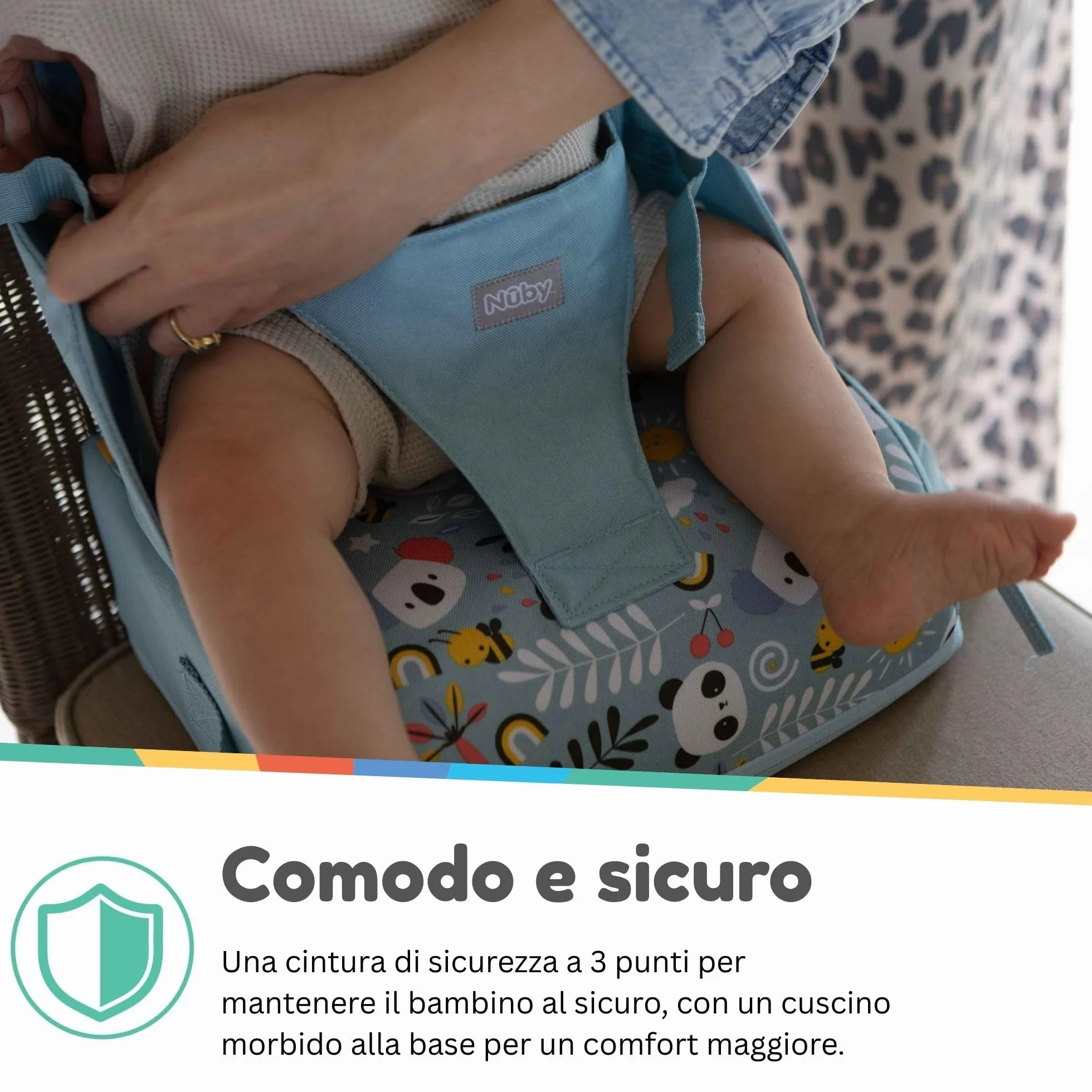 Nuby Sedile pieghevole Impermeabile 6+ mesi Panda