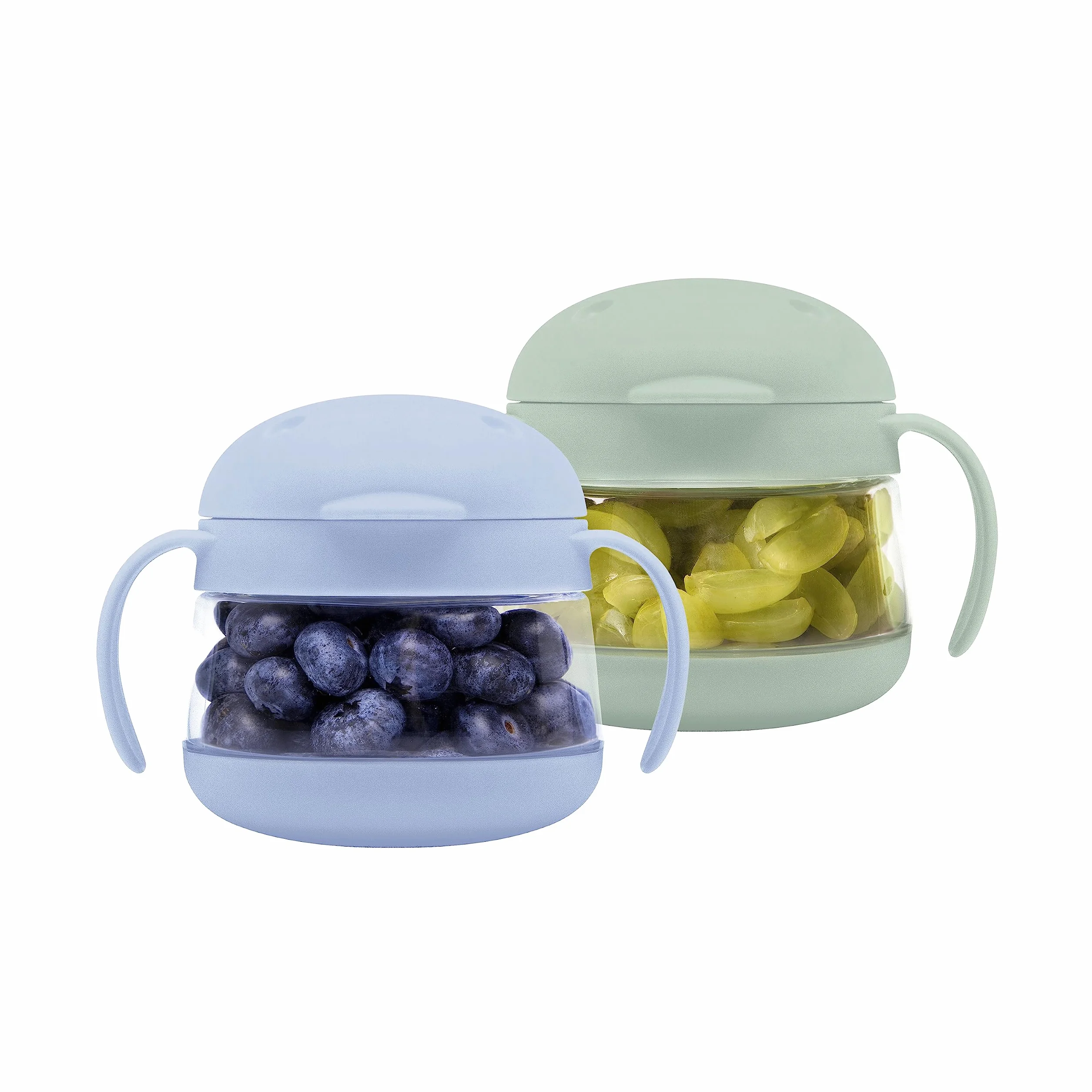 Ubbi Tweat No Spill Contenitore per snack per bambini, senza BPA, Sage & blue