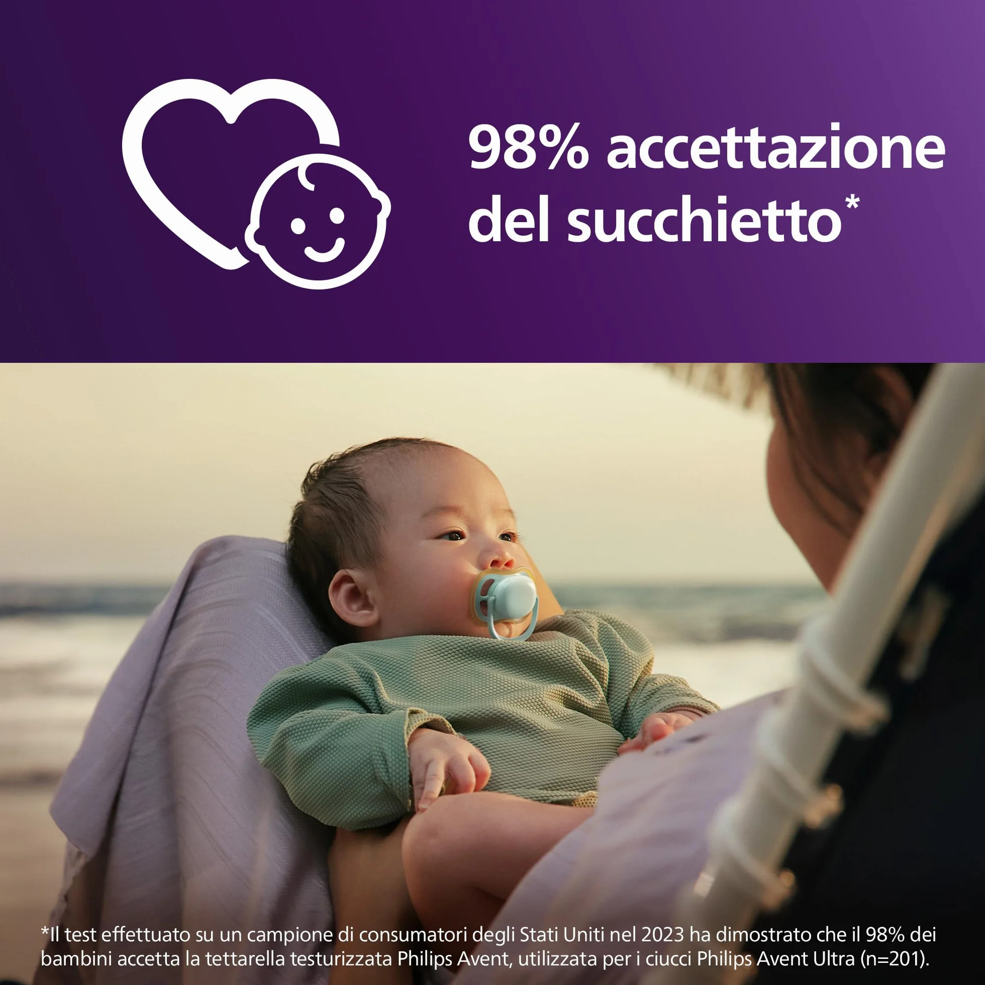 Philips Avent Ultra Start Ciuccio Ortodontico 0-6 Mesi, Silicone Morbido Senza BPA, Confezione da 2