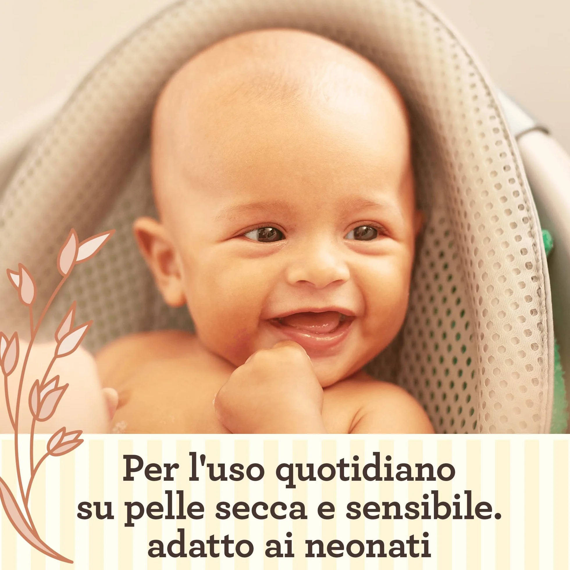 Aveeno Baby Daily Care Salviettine umidificate delicate neonati, Estratto Avena Aloe, senza profumo solfati alcol, 72 pezzi
