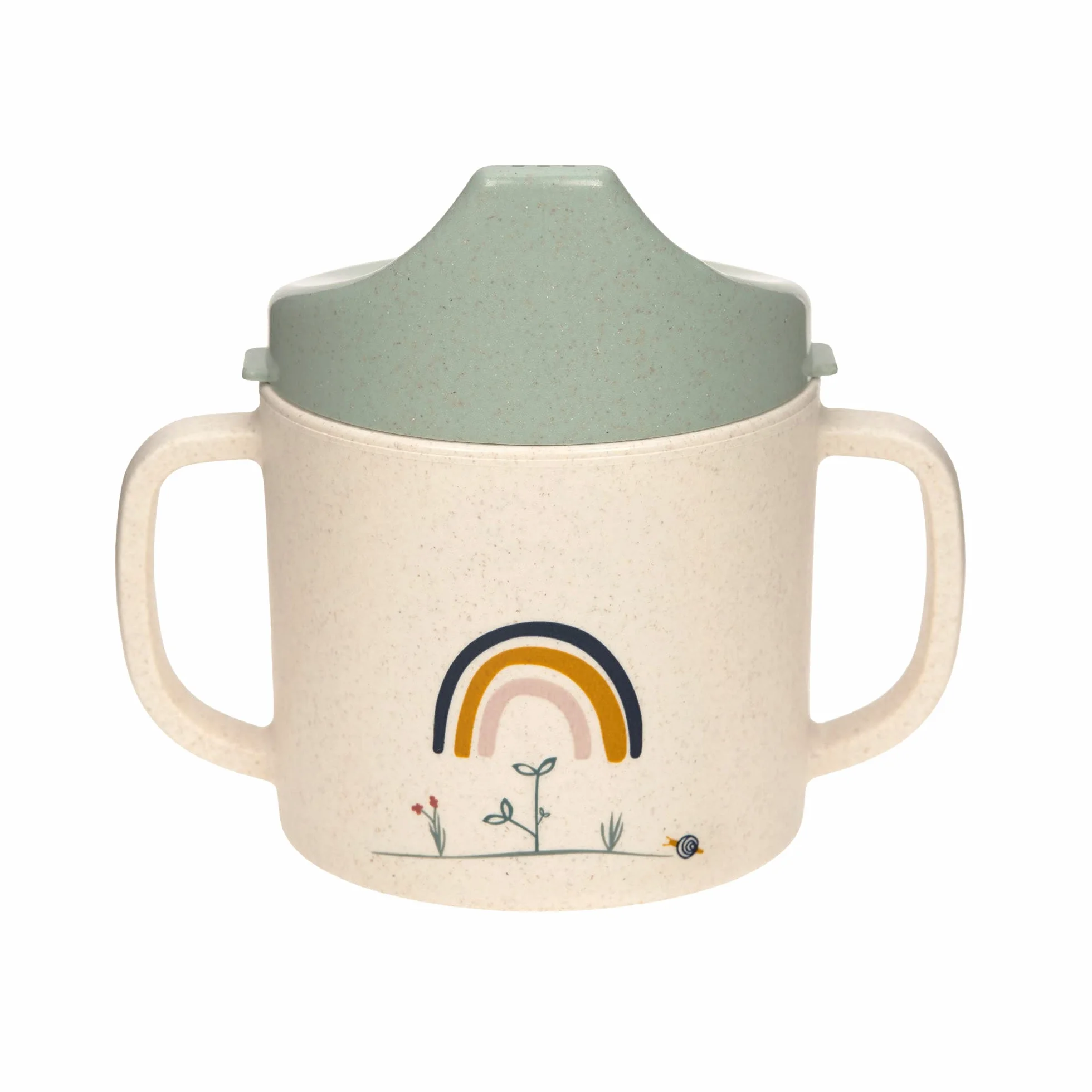 LÄSSIG Sippy Cup Little Chums Mouse 150 ml dla dzieci z manikiem i coperchio