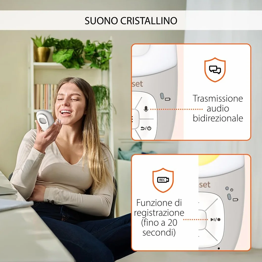 Gigaset BABY 100 Audio Baby Monitor DECT 300m Luce notturna Grigio caldo