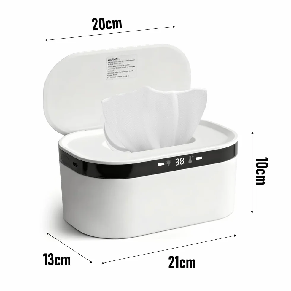 LOMUG Scalda salviette umidificate, 3 impostazioni di calore, riscaldamento rapido, USB, LED