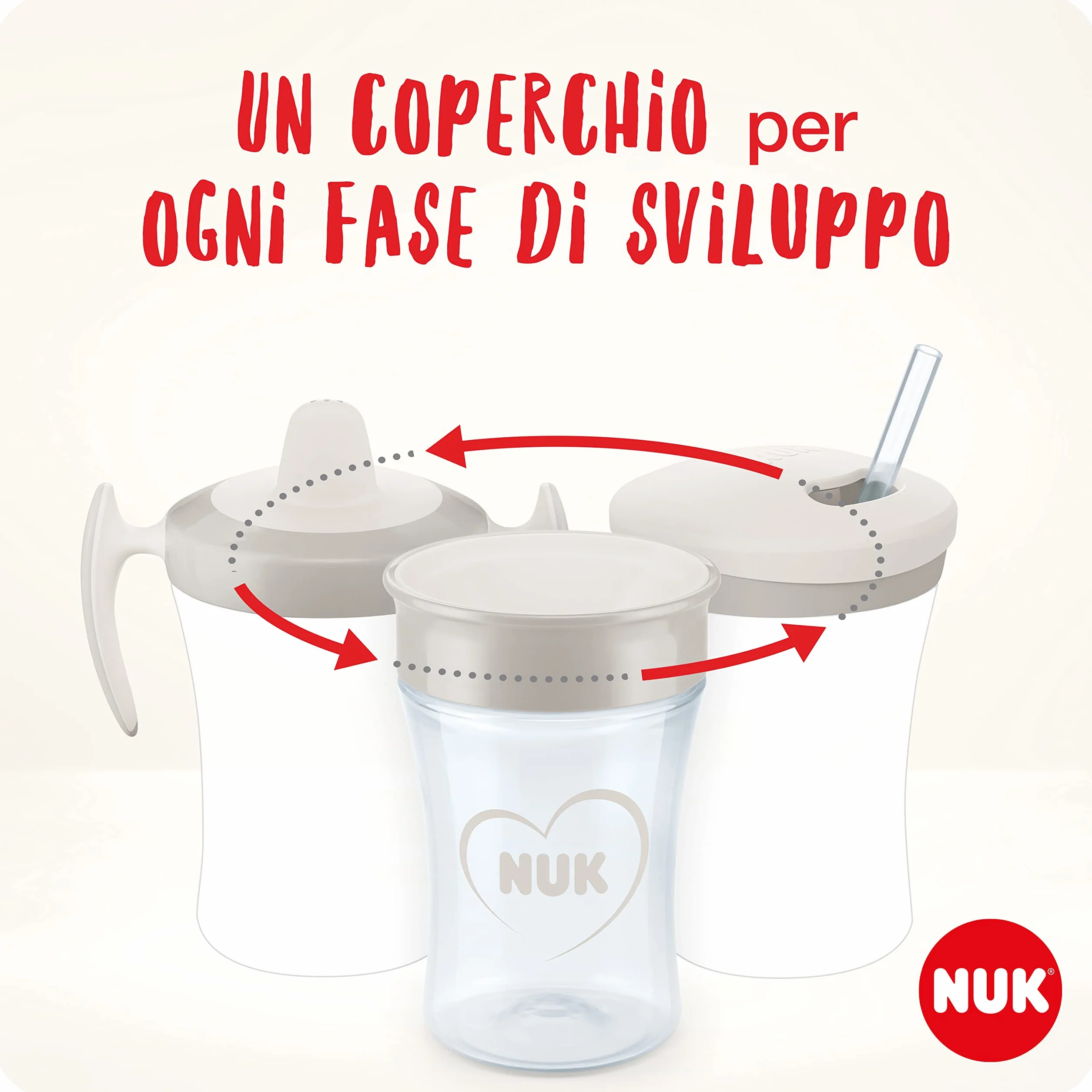 NUK 3-in-1 Set do nauki picia z kubkiem treningowym antykapiącym (6+ miesięcy) 230 ml Bez BPA fioletowy
