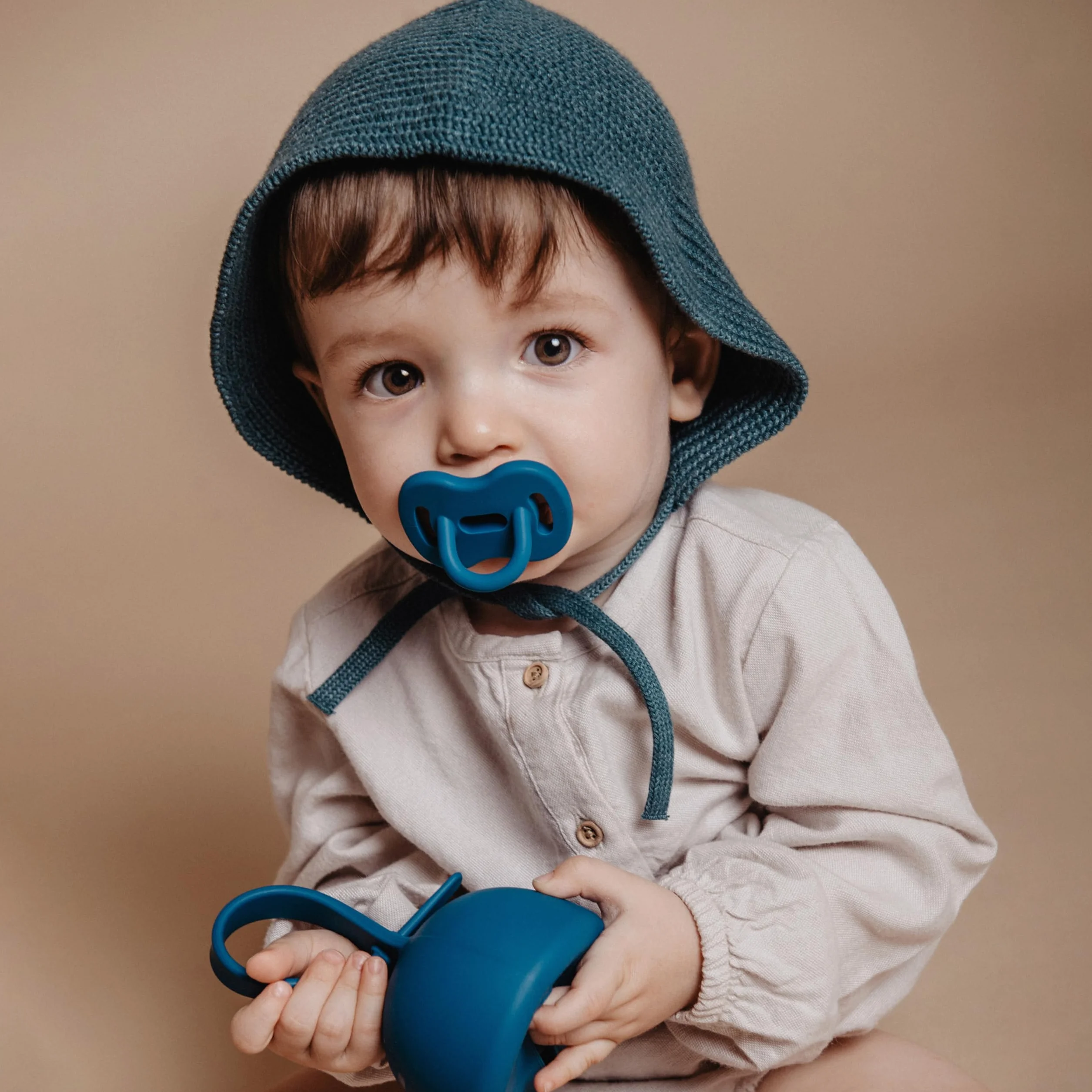 Suavinex Ciuccio Tutto in Silicone per Bambini 6/18 Mesi Tettarella Fisiologica Sx Pro Blu Oceno