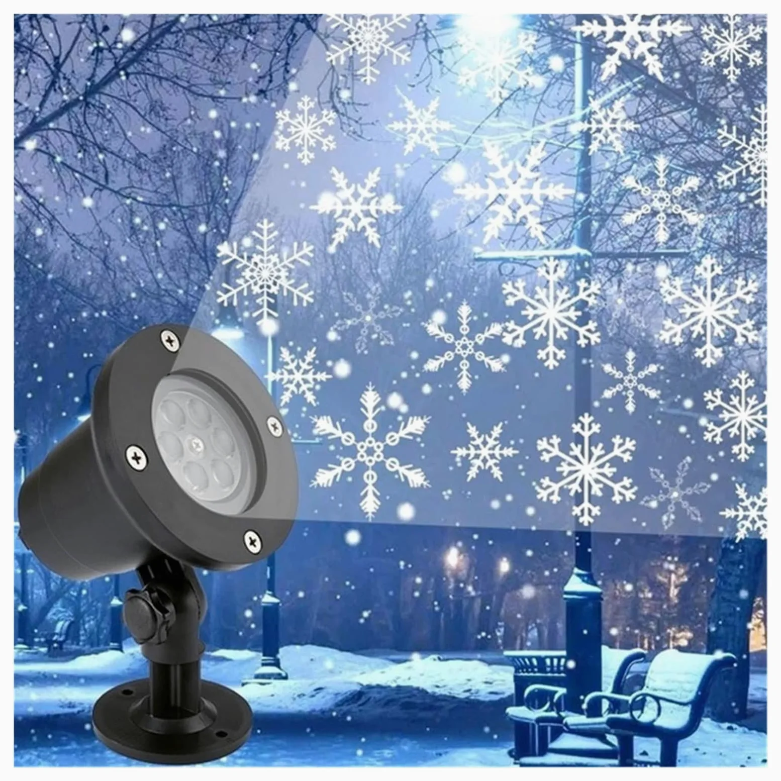 Proiettori Proiettore di Fiocchi di Neve Luci LED di Natale Super Luminose Lampada di Proiezione a LED per Prato Esterno Decorazione di Paesaggio Impermeabile Proiettore di Fiocchi di Neve Luci di Nat