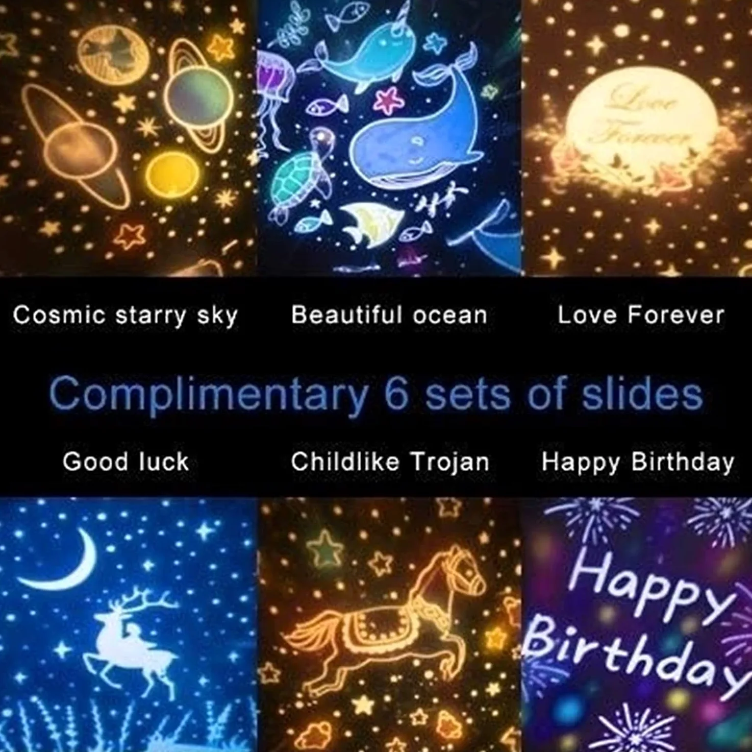 GeRRiT Luce Notturna Stella for Bambini, Lampada Proiettore Luce Notturna, Lampada Proiettore Romantica Star Sea Birthday Nuova for Camera da Letto